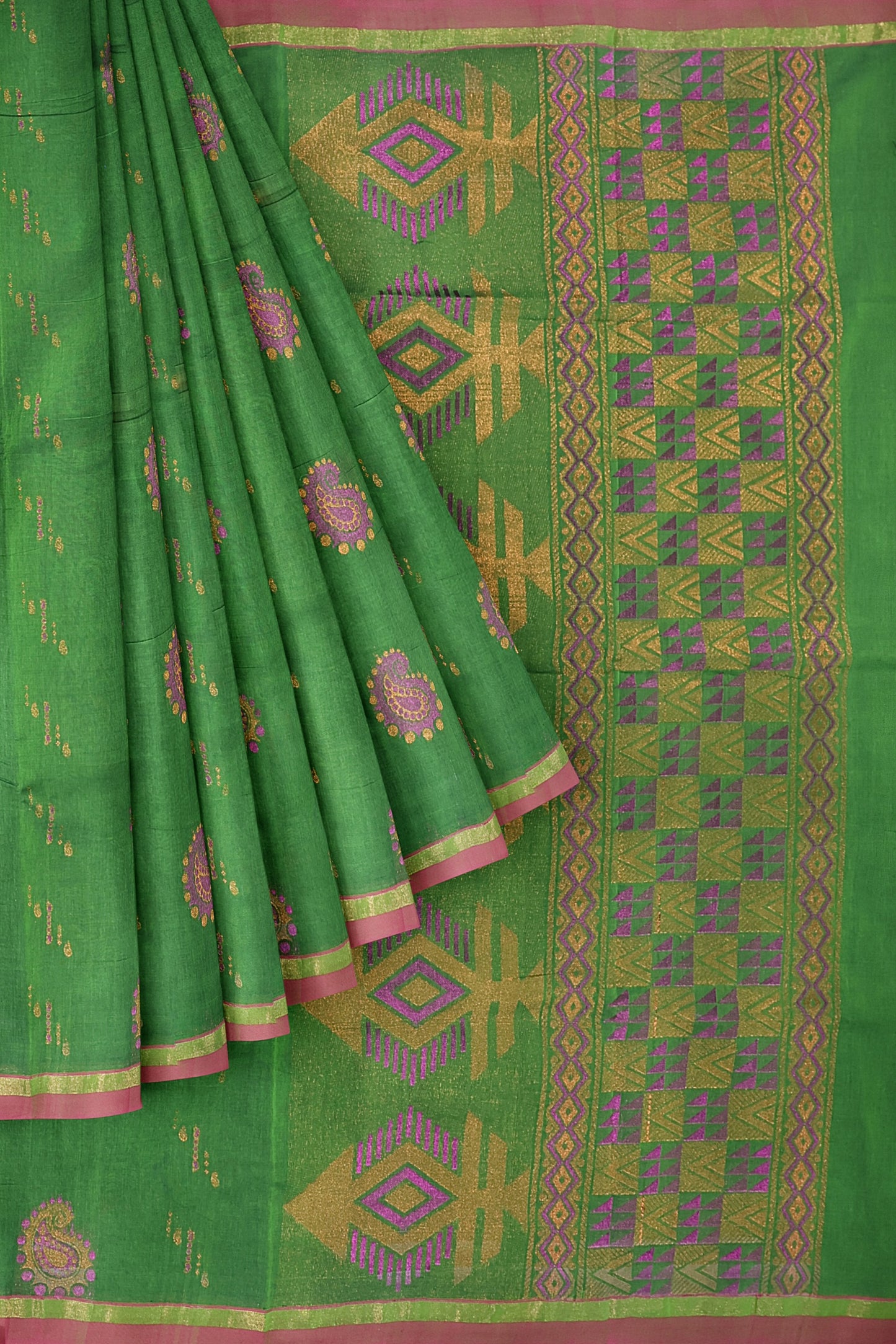 SENSAN Women’s Fancy Coimbatore Cotton Saree with Blouse Piece [SKU:5118]