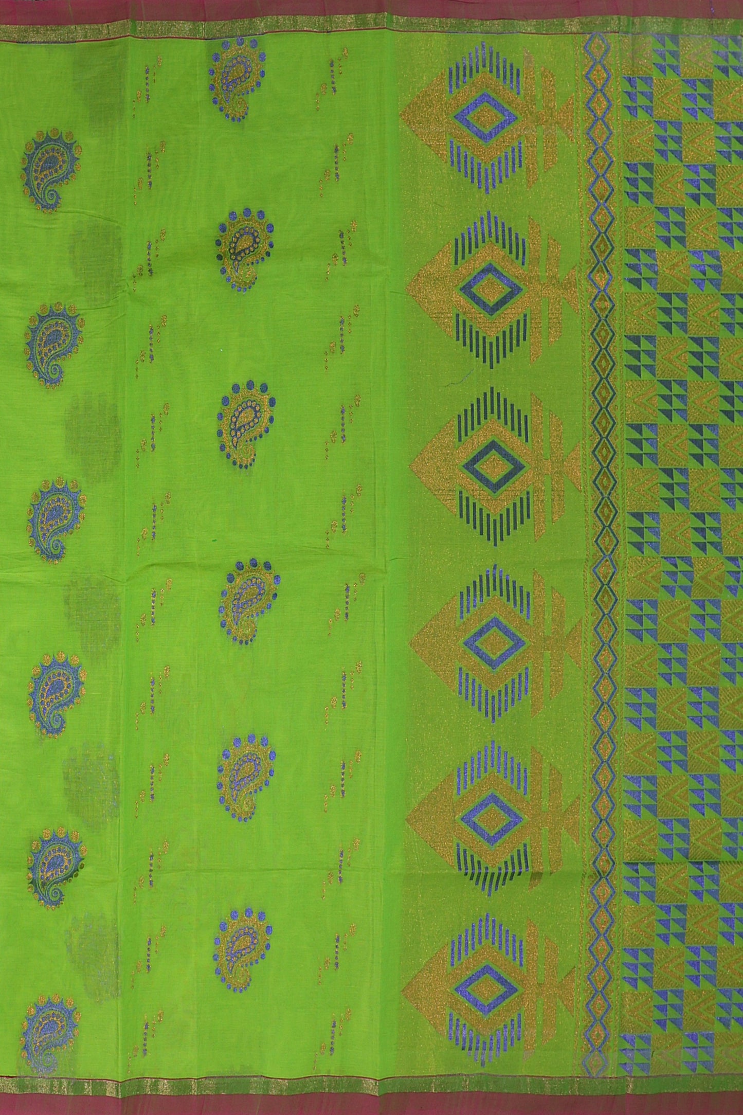 SENSAN Women’s Fancy Coimbatore Cotton Saree with Blouse Piece [SKU:5118]