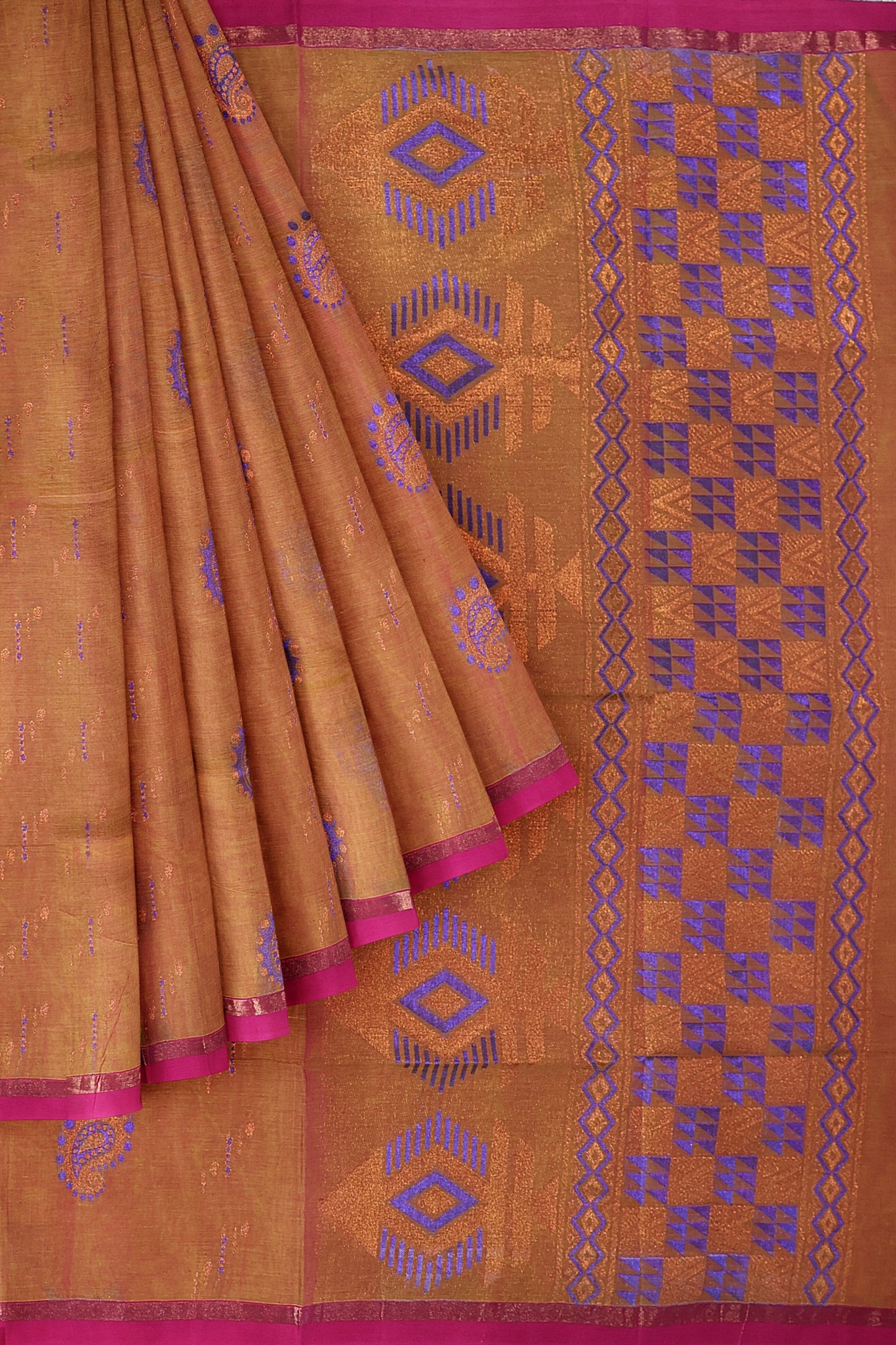 SENSAN Women’s Fancy Coimbatore Cotton Saree with Blouse Piece [SKU:5118]