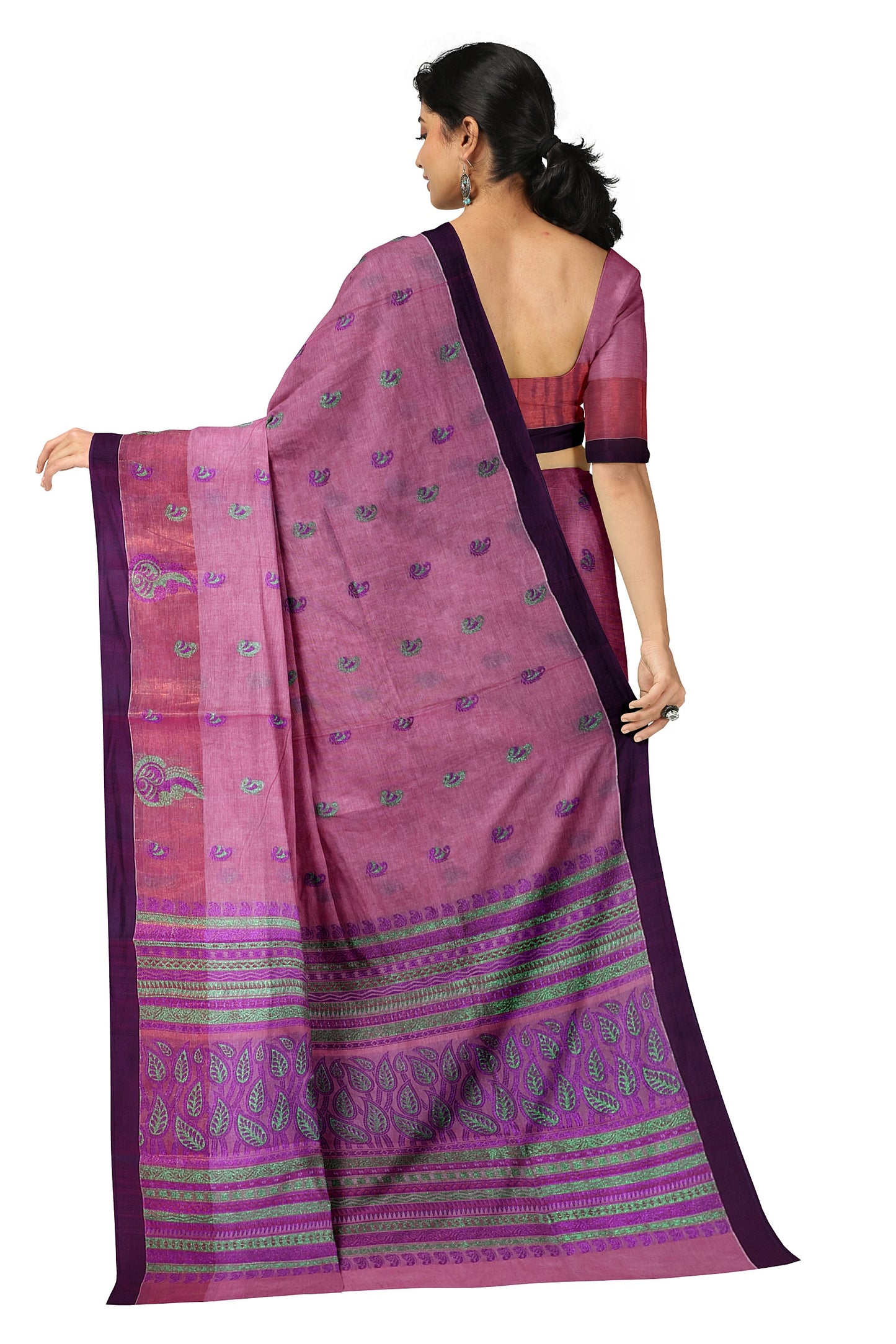 SENSAN Women’s Fancy Coimbatore Cotton Saree with Blouse Piece [SKU:5119]