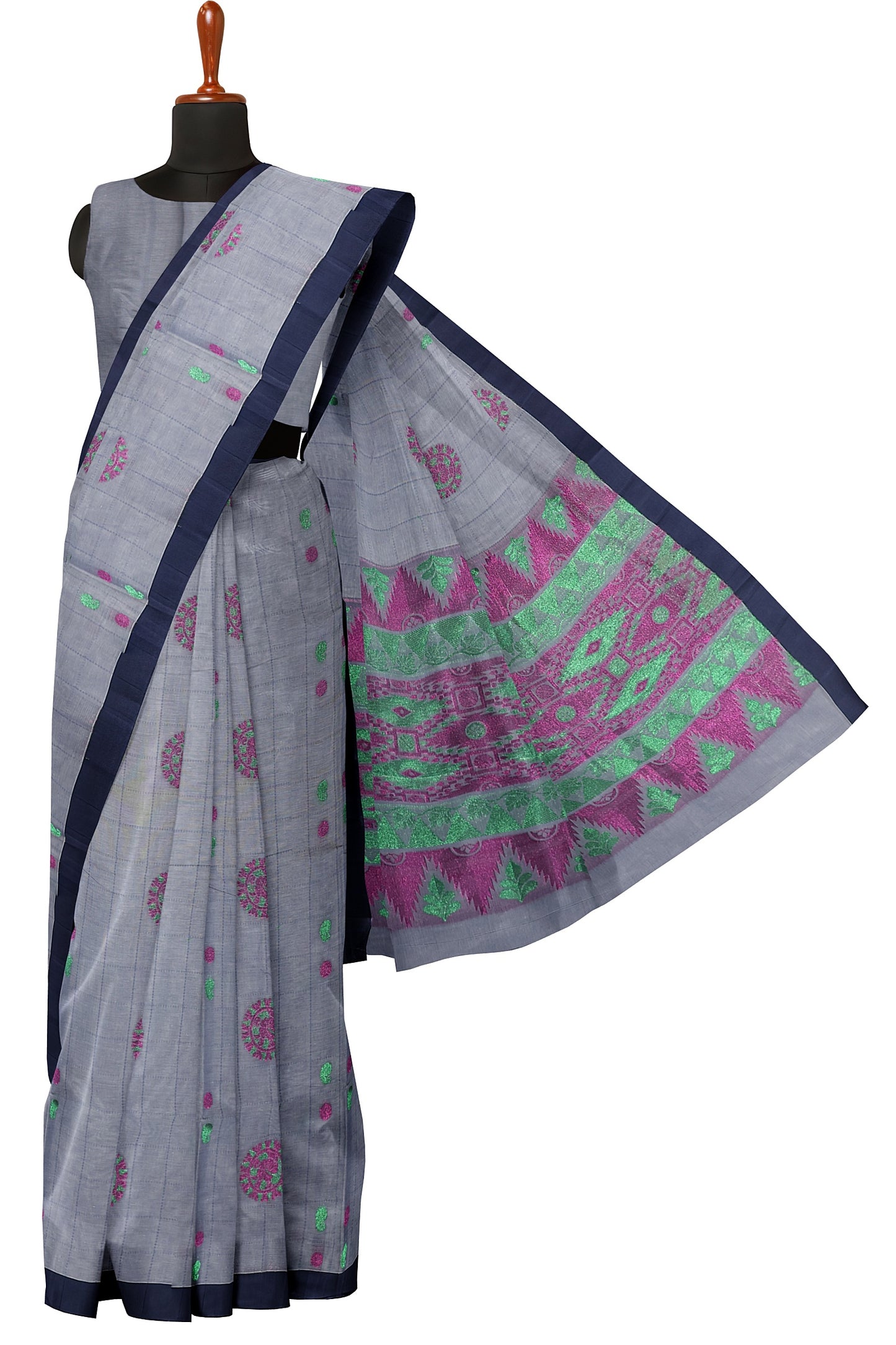 SENSAN Women’s Fancy Coimbatore Cotton Saree with Blouse Piece [SKU:5122]