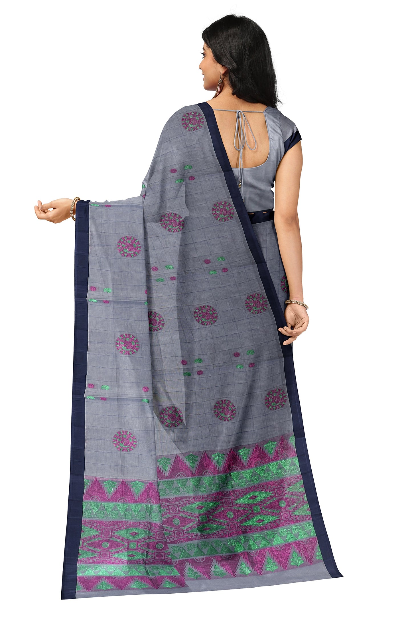 SENSAN Women’s Fancy Coimbatore Cotton Saree with Blouse Piece [SKU:5122]