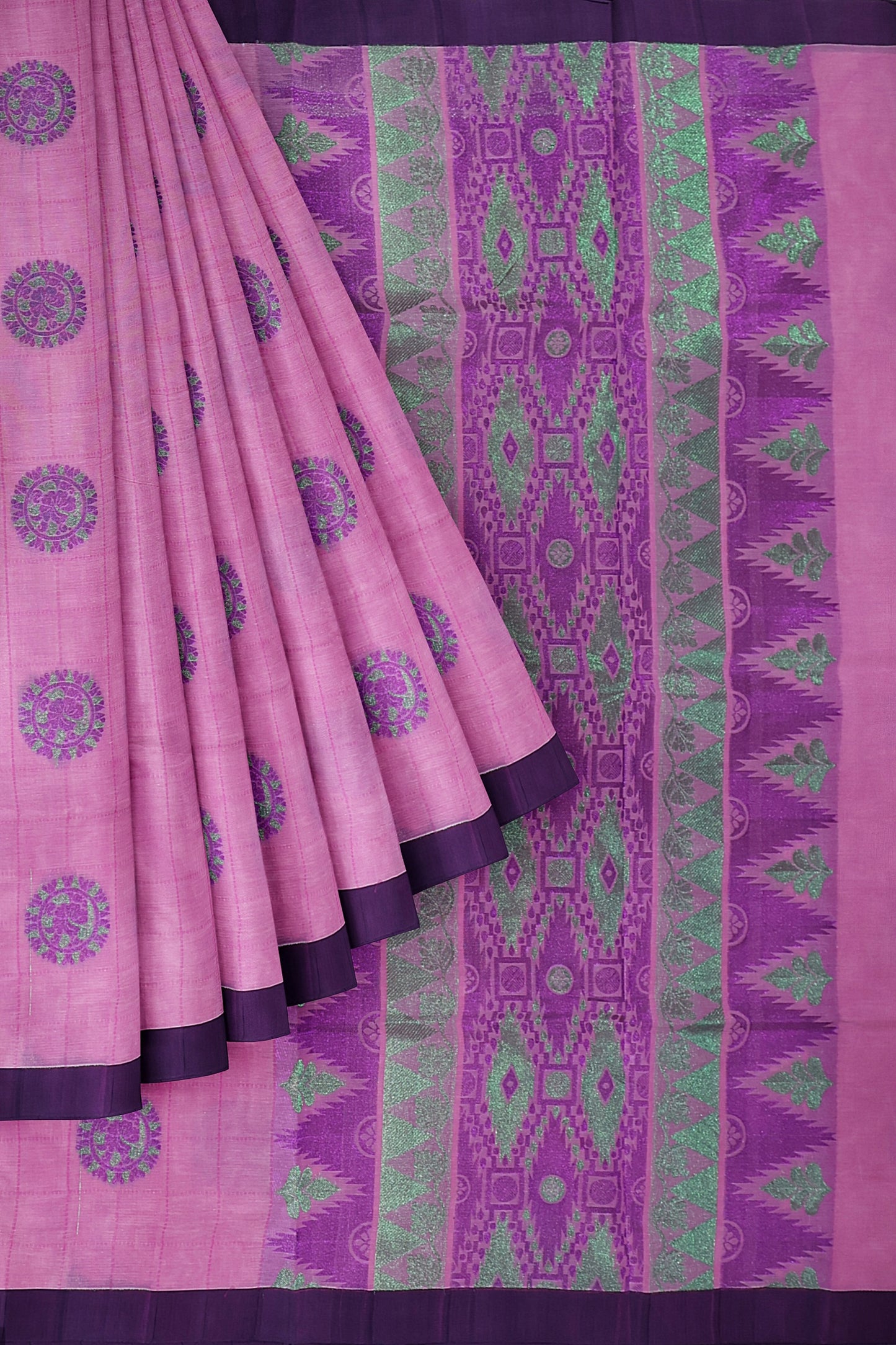 SENSAN Women’s Fancy Coimbatore Cotton Saree with Blouse Piece [SKU:5122]
