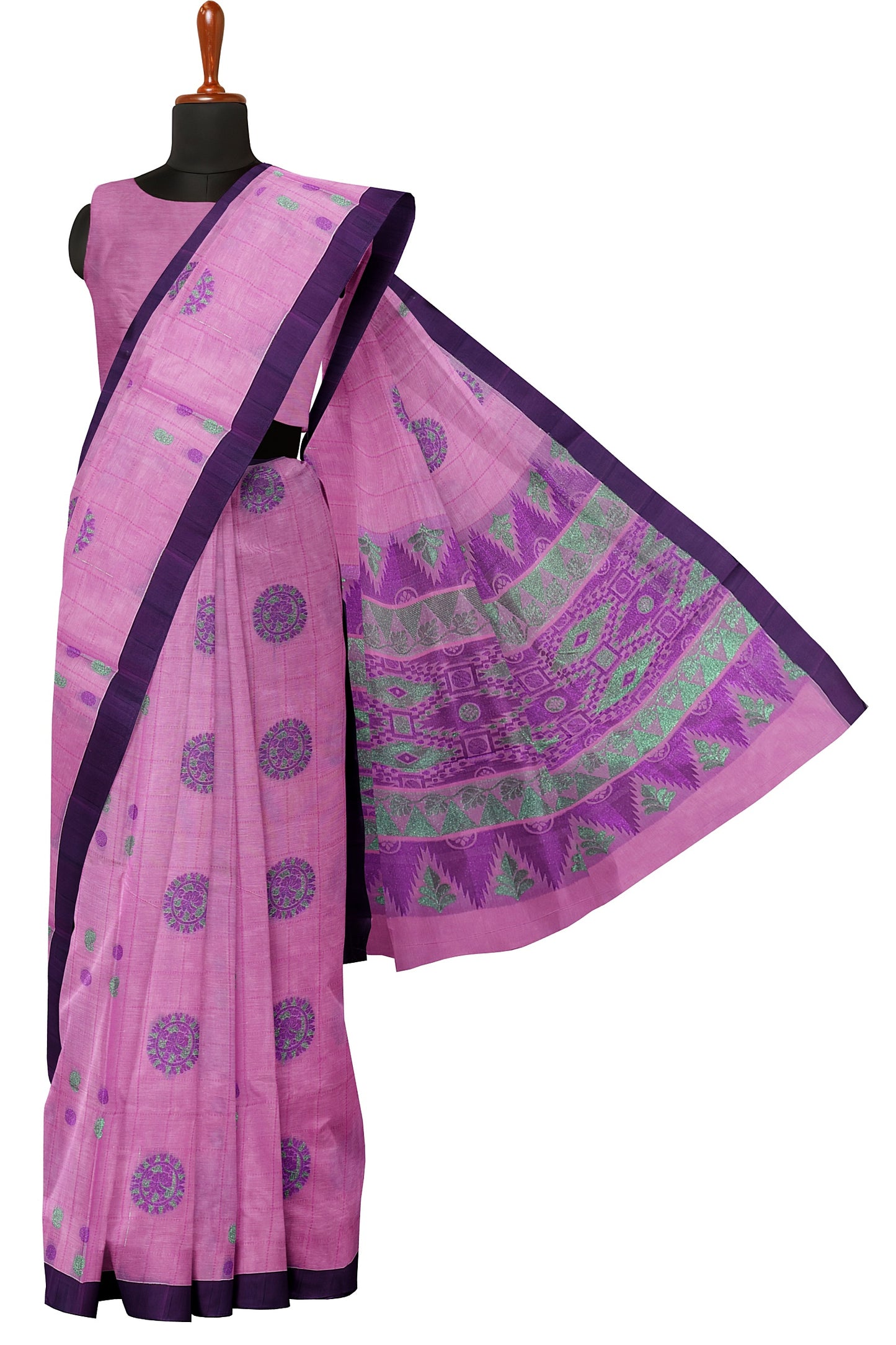 SENSAN Women’s Fancy Coimbatore Cotton Saree with Blouse Piece [SKU:5122]