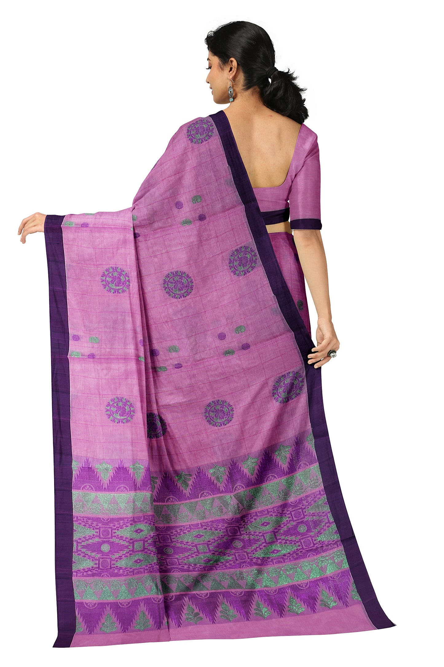 SENSAN Women’s Fancy Coimbatore Cotton Saree with Blouse Piece [SKU:5122]