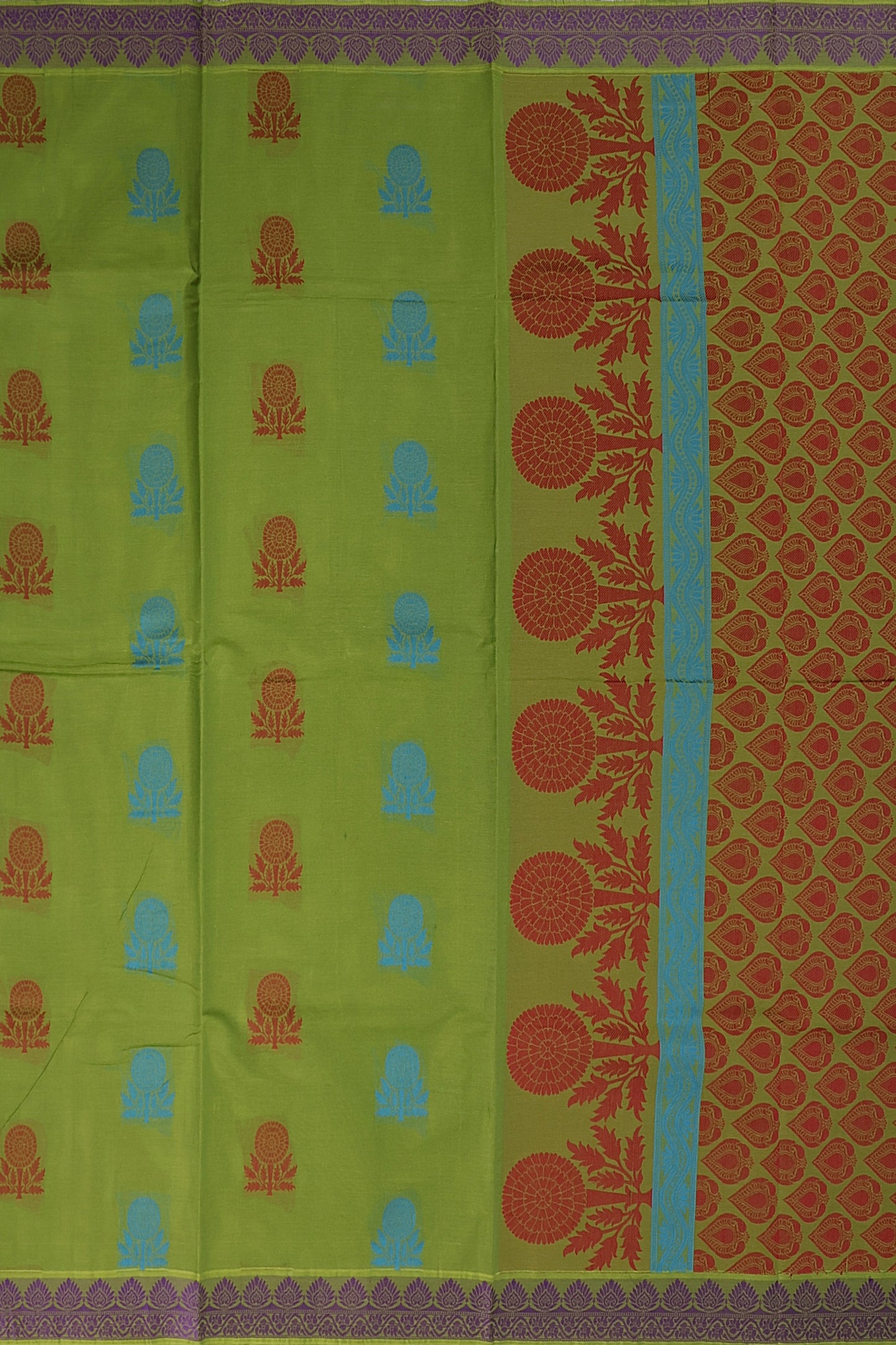 SENSAN Women’s Fancy Coimbatore Cotton Saree with Blouse Piece [SKU:5123]