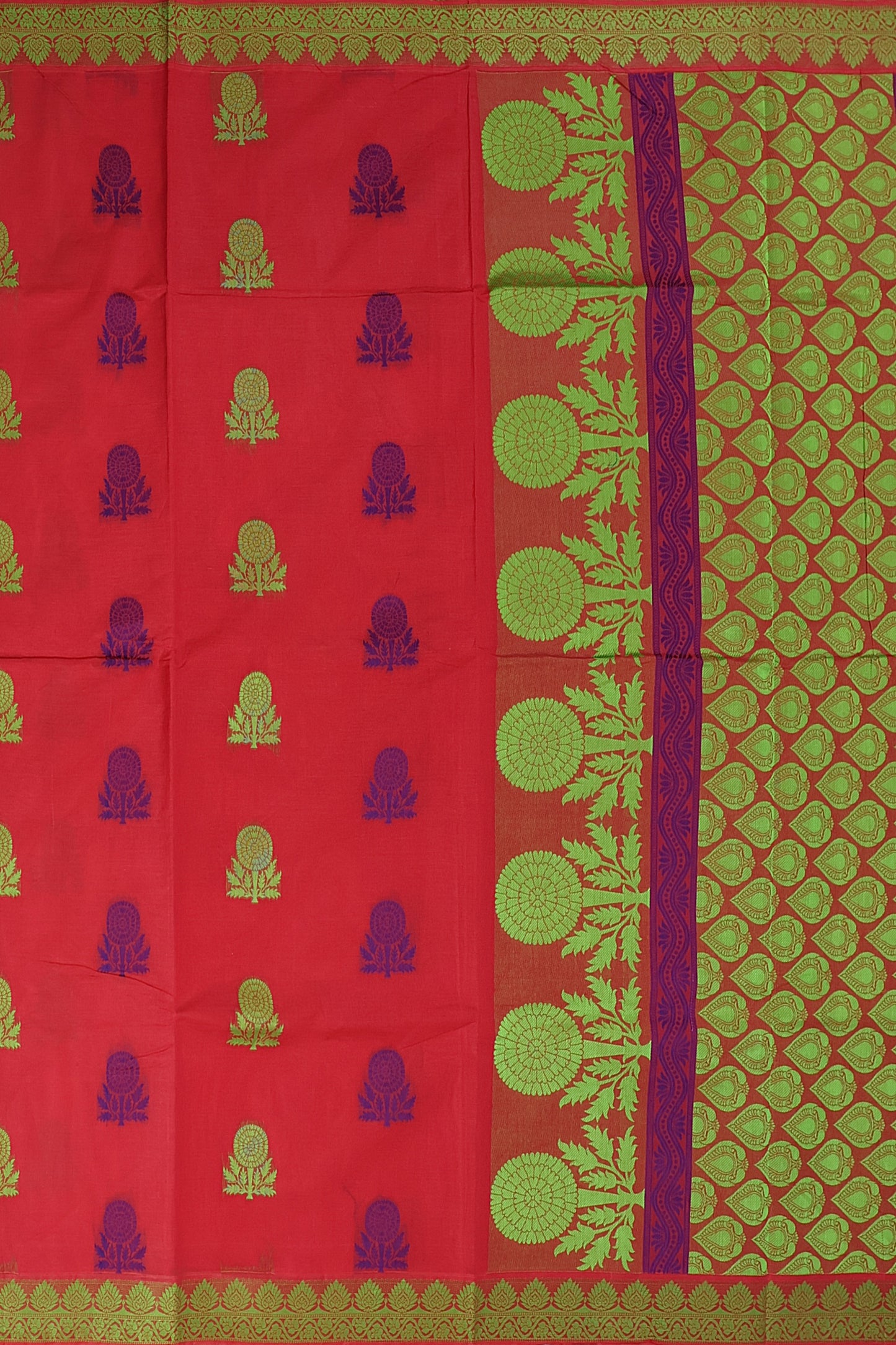 SENSAN Women’s Fancy Coimbatore Cotton Saree with Blouse Piece [SKU:5123]