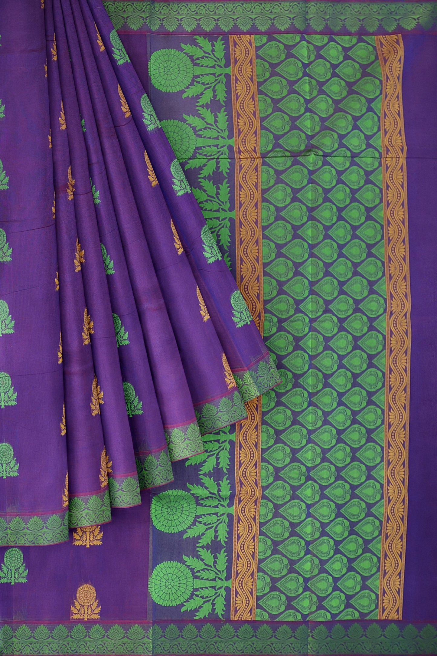 SENSAN Women’s Fancy Coimbatore Cotton Saree with Blouse Piece [SKU:5123]