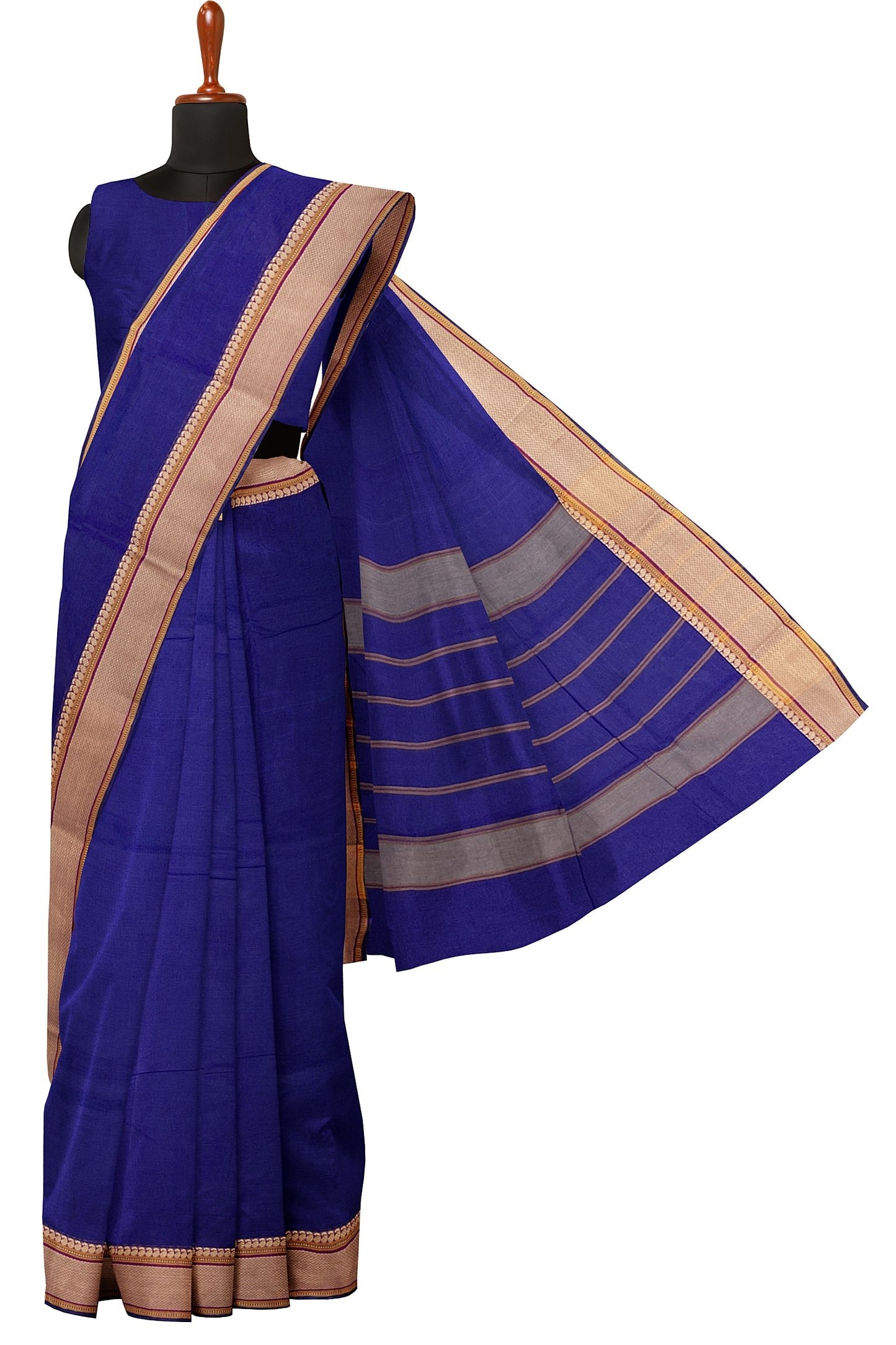 SENSAN Women’s Handloom Kanchi Cotton Saree with Blouse Piece [SKU:520]