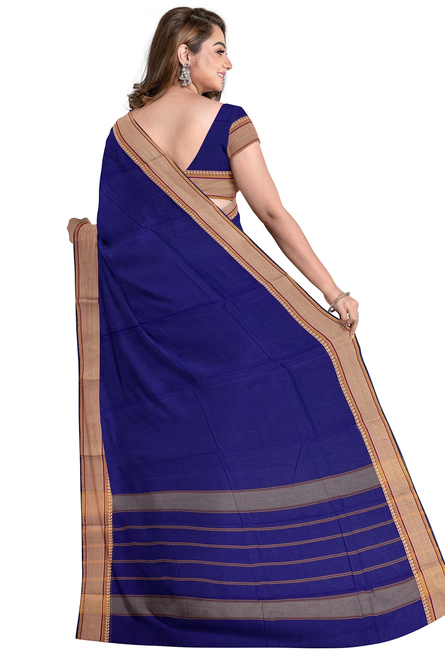 SENSAN Women’s Handloom Kanchi Cotton Saree with Blouse Piece [SKU:520]
