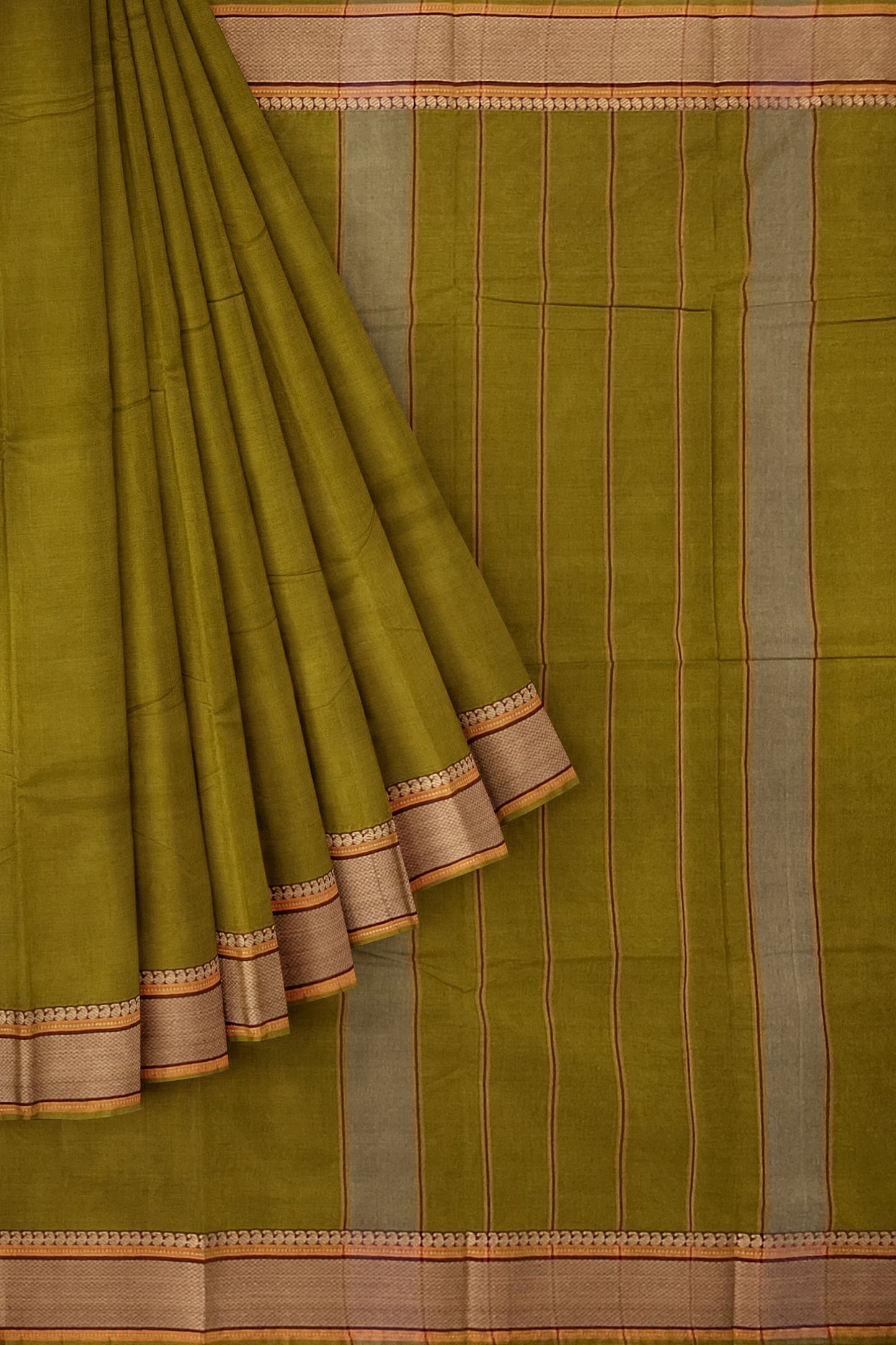 SENSAN Women’s Handloom Kanchi Cotton Saree with Blouse Piece [SKU:520]