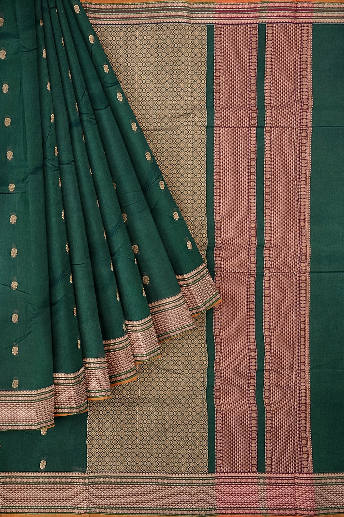 SENSAN Women’s Handloom Kanchi Cotton Saree with Blouse Piece [SKU:678.1]