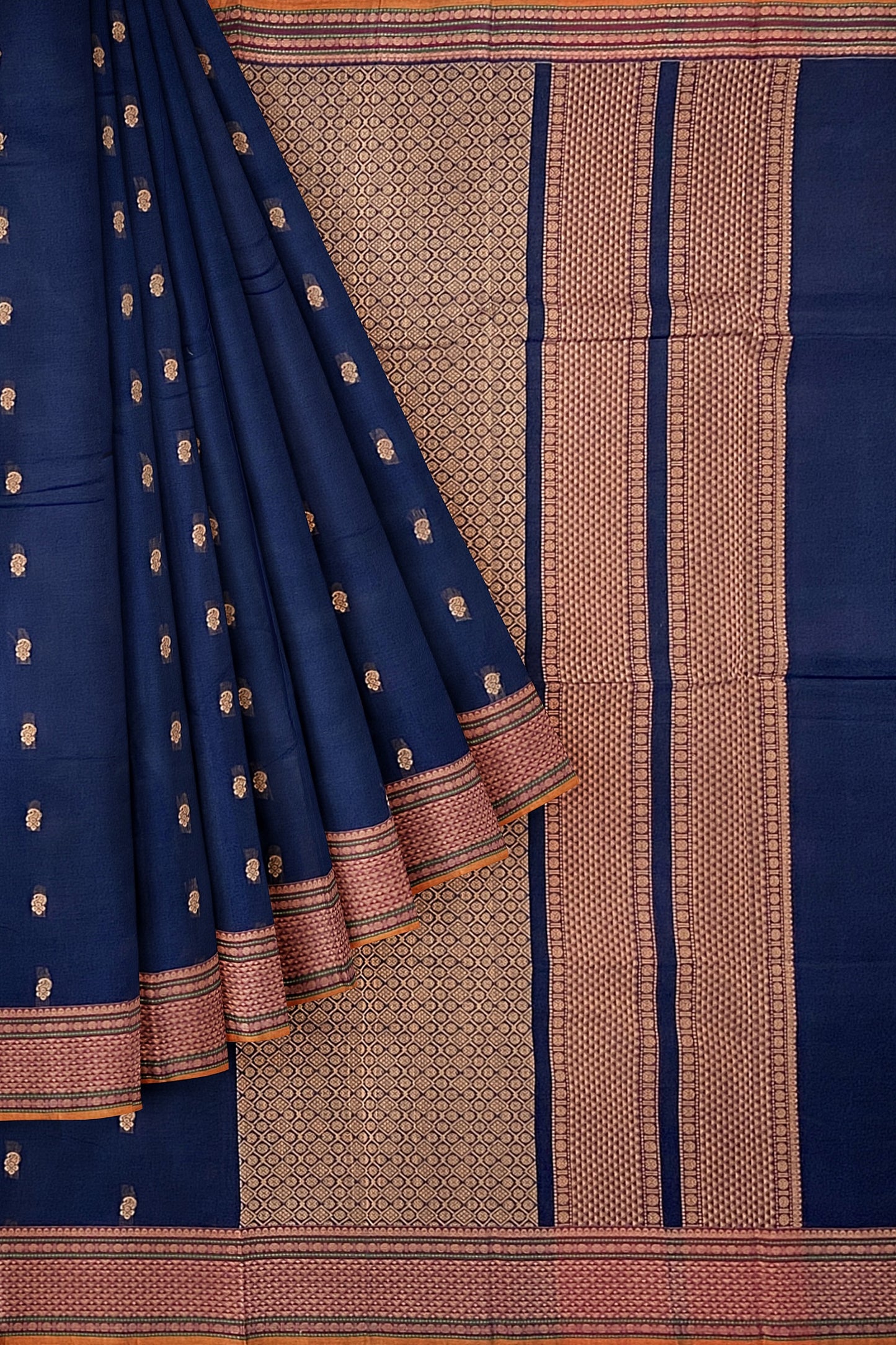 SENSAN Women’s Handloom Kanchi Cotton Saree with Blouse Piece [SKU:678.1]