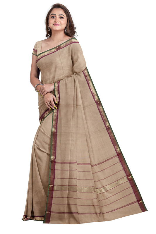 SENSAN Women’s Kanchi Cotton Saree with Blouse Piece [SKU:727.1]