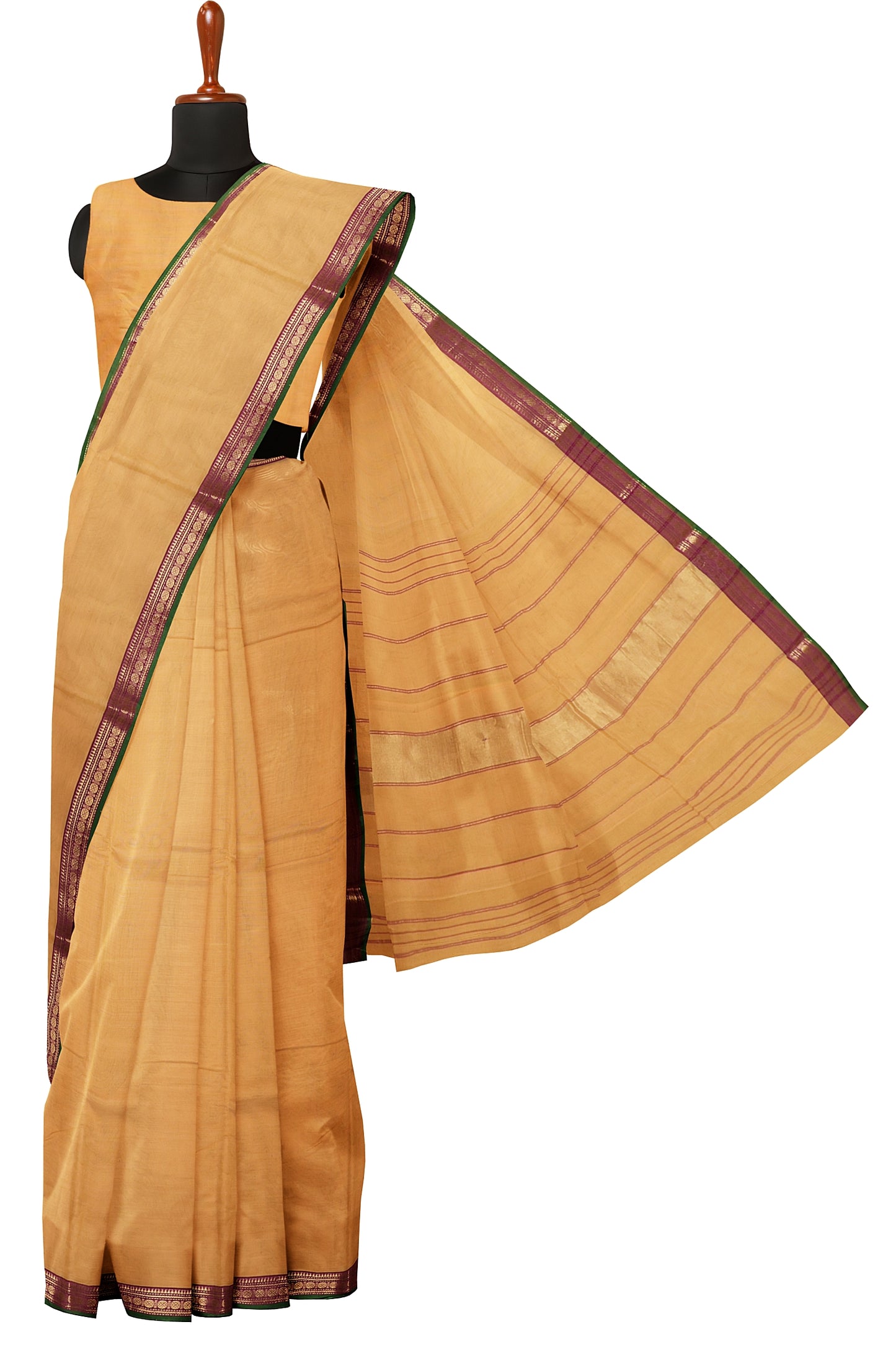 SENSAN Women’s  Kanchi Cotton Saree with Blouse Piece [SKU:727]
