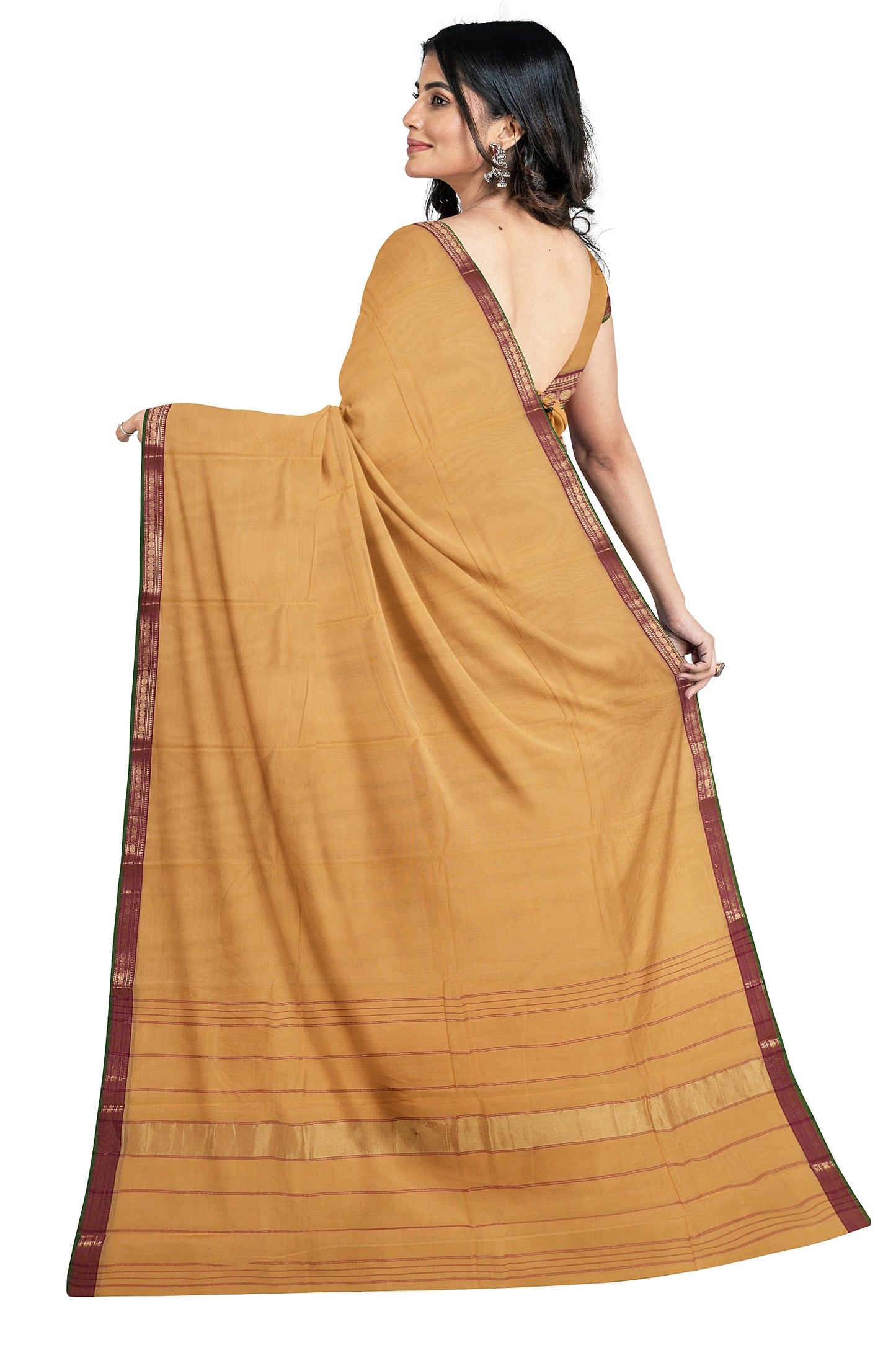 SENSAN Women’s  Kanchi Cotton Saree with Blouse Piece [SKU:727]