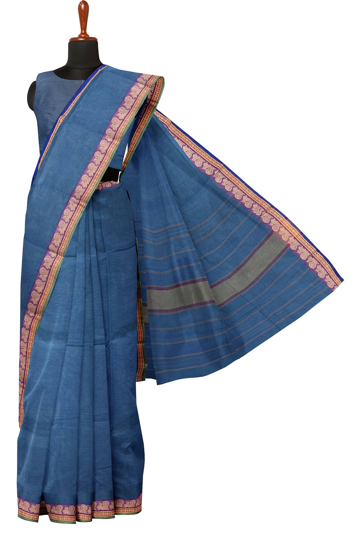 SENSAN Women’s  Kanchi Cotton Saree with Blouse Piece [SKU:739.3]