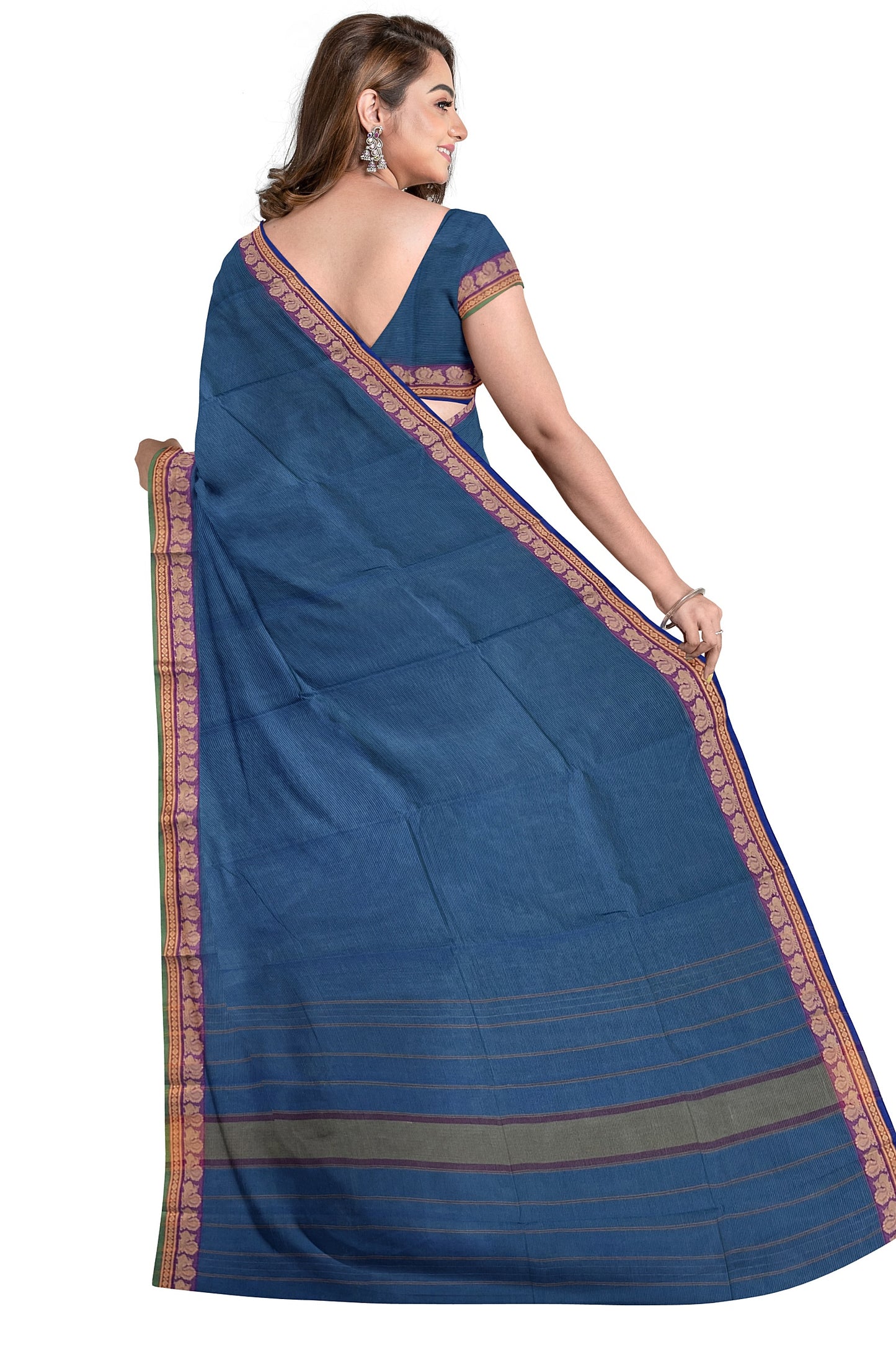 SENSAN Women’s  Kanchi Cotton Saree with Blouse Piece [SKU:739.3]