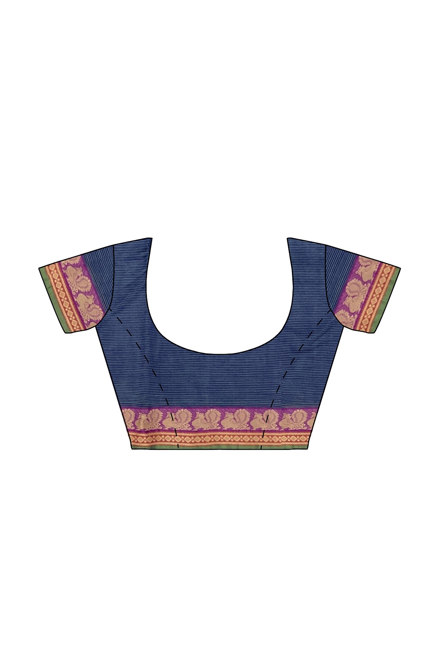 SENSAN Women’s  Kanchi Cotton Saree with Blouse Piece [SKU:739.3]