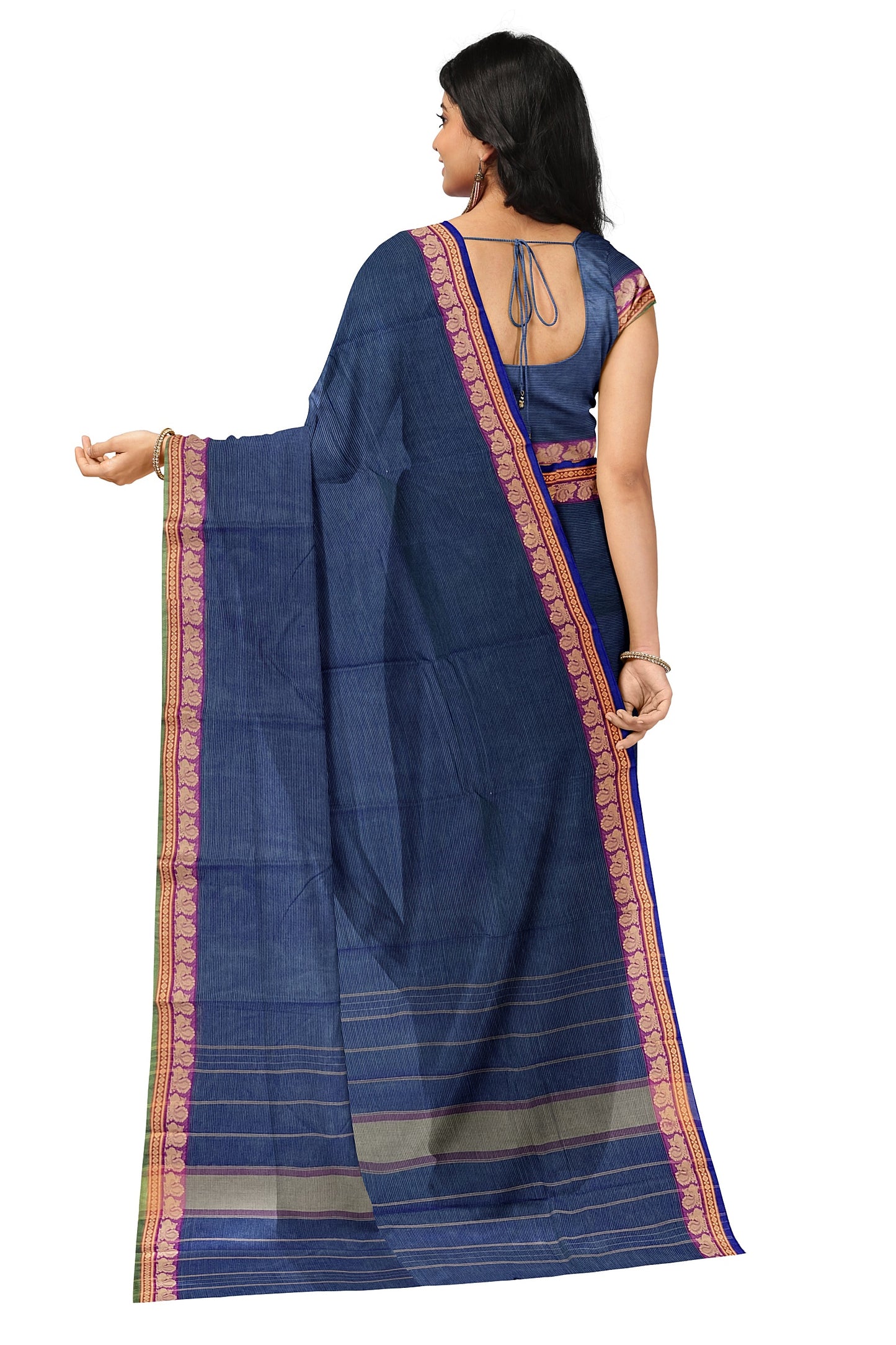 SENSAN Women’s  Kanchi Cotton Saree with Blouse Piece [SKU:739.3]