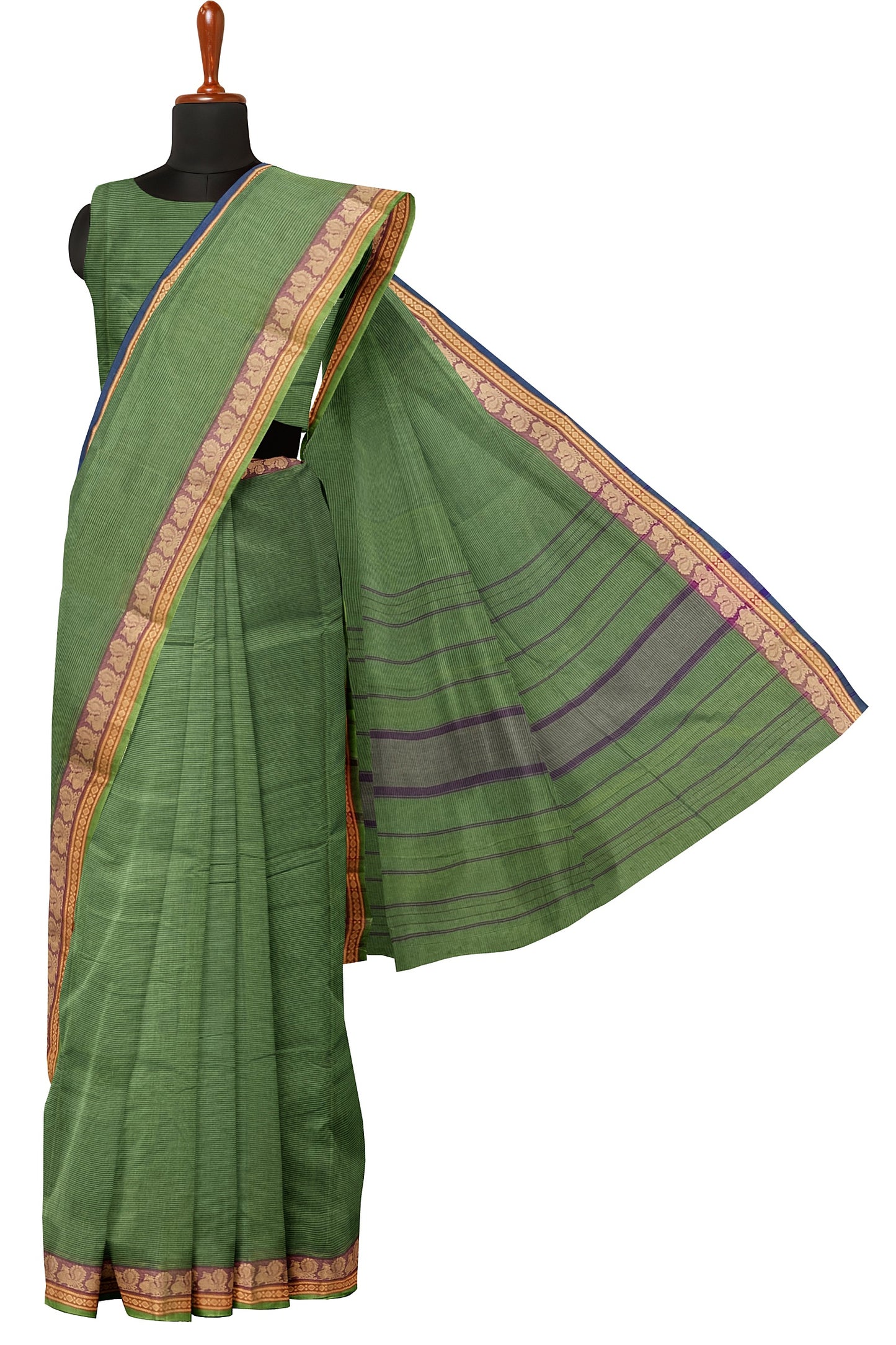 SENSAN Women’s  Kanchi Cotton Saree with Blouse Piece [SKU:739.3]