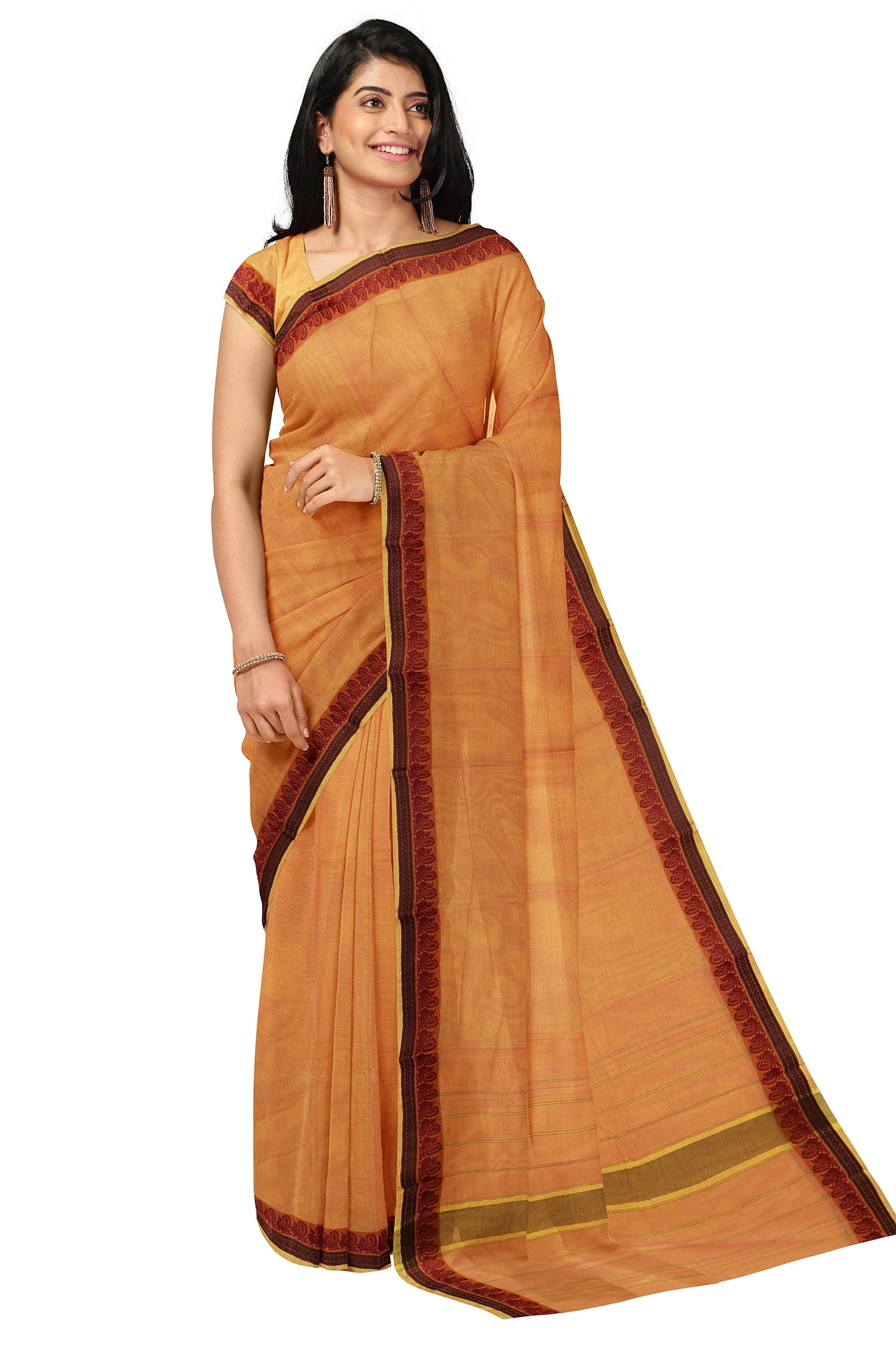 SENSAN Women’s  Kanchi Cotton Saree with Blouse Piece [SKU:739]