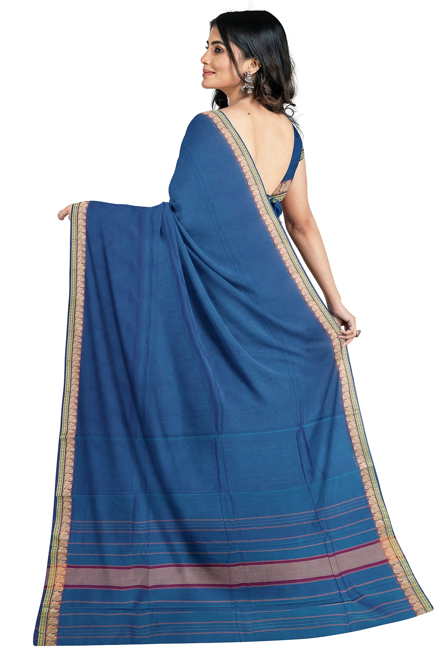 SENSAN Women’s  Kanchi Cotton Saree with Blouse Piece [SKU:739]