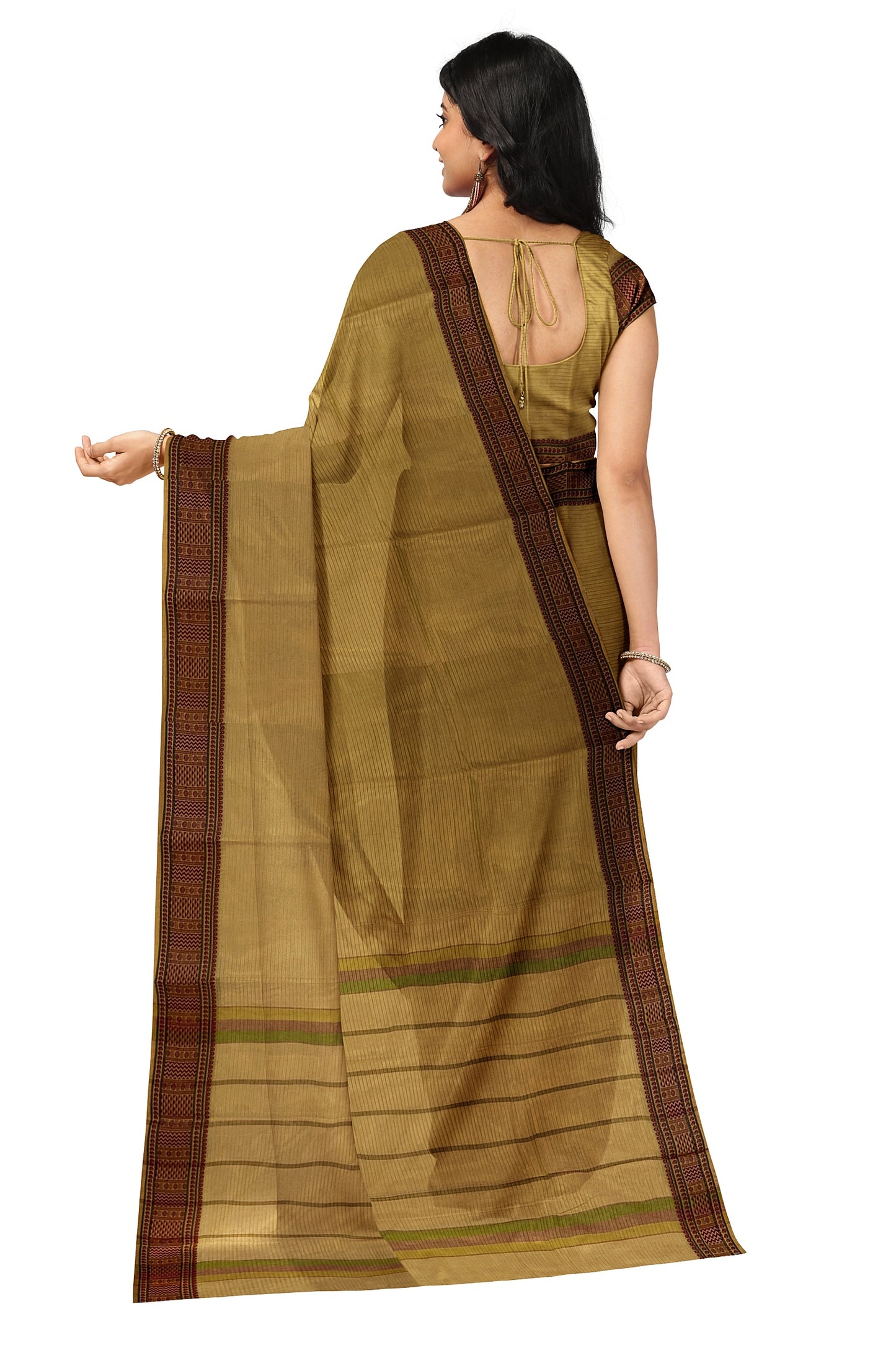 SENSAN Women’s  Kanchi Cotton Saree with Blouse Piece [SKU:741]