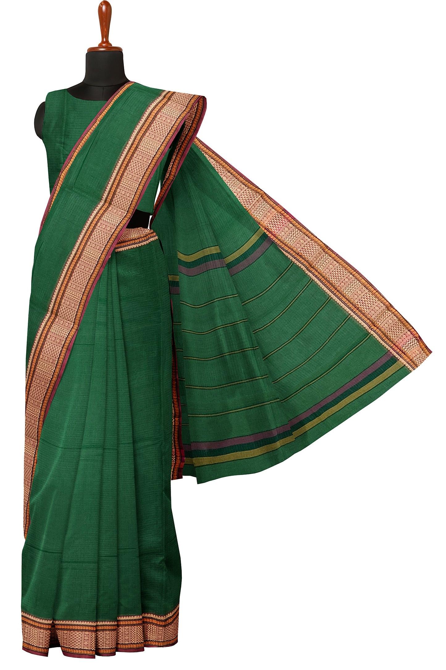 SENSAN Women’s  Kanchi Cotton Saree with Blouse Piece [SKU:741]