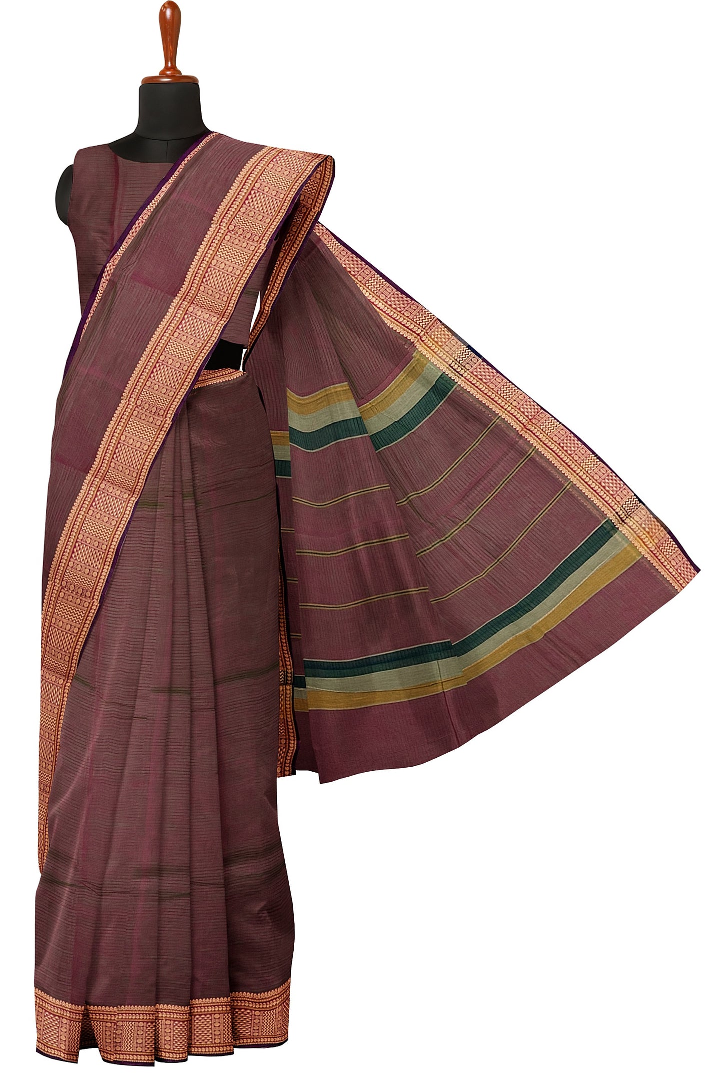 SENSAN Women’s  Kanchi Cotton Saree with Blouse Piece [SKU:741]