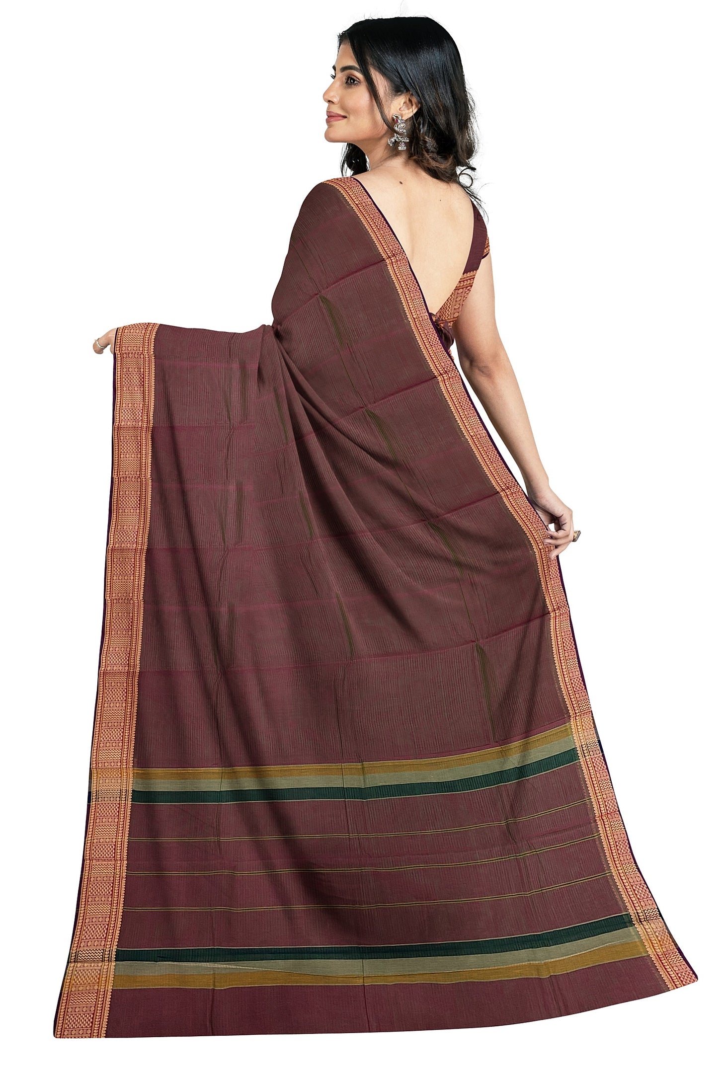 SENSAN Women’s  Kanchi Cotton Saree with Blouse Piece [SKU:741]
