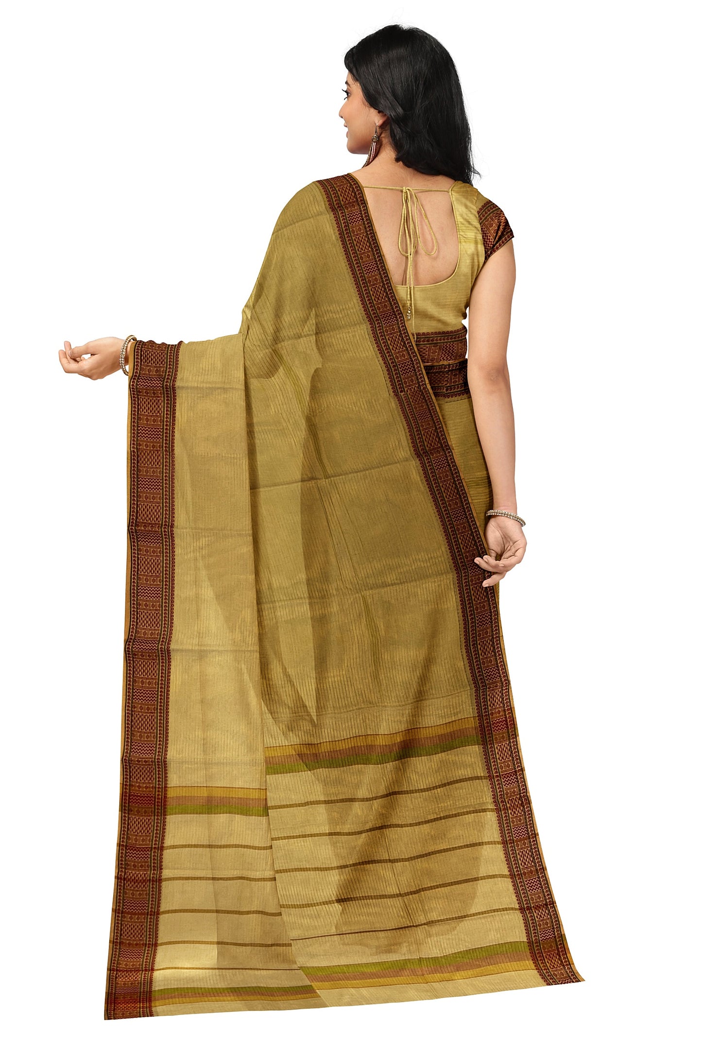 SENSAN Women’s  Kanchi Cotton Saree with Blouse Piece [SKU:741]