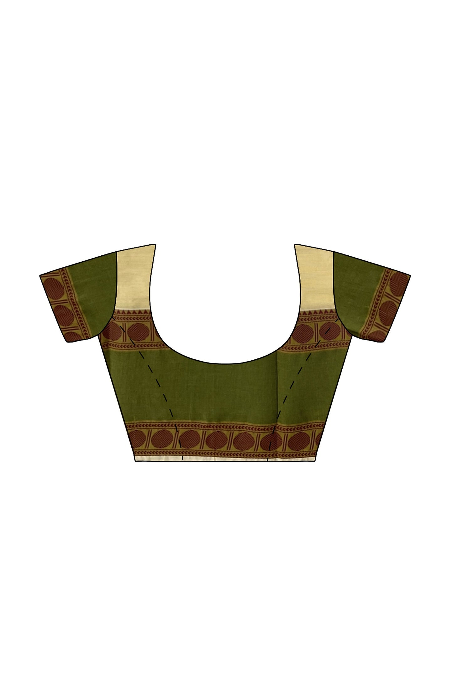 SENSAN Women’s Handloom Kanchi Cotton Saree with Blouse Piece [SKU:743]