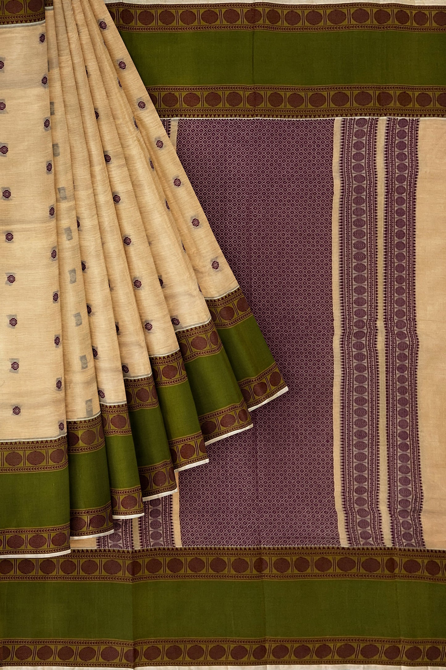 SENSAN Women’s Handloom Kanchi Cotton Saree with Blouse Piece [SKU:743]