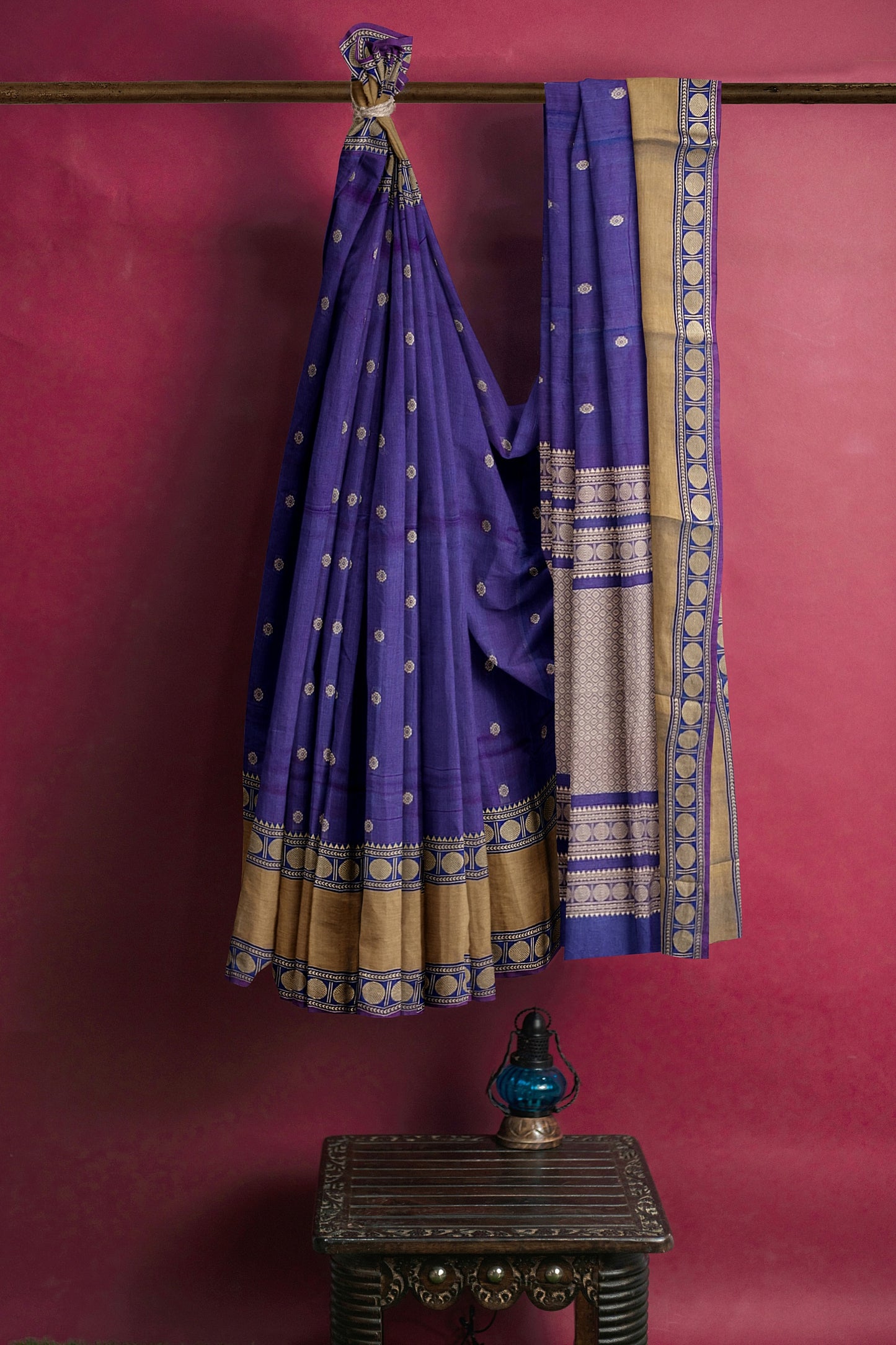 SENSAN Women’s Handloom Kanchi Cotton Saree with Blouse Piece [SKU:743]