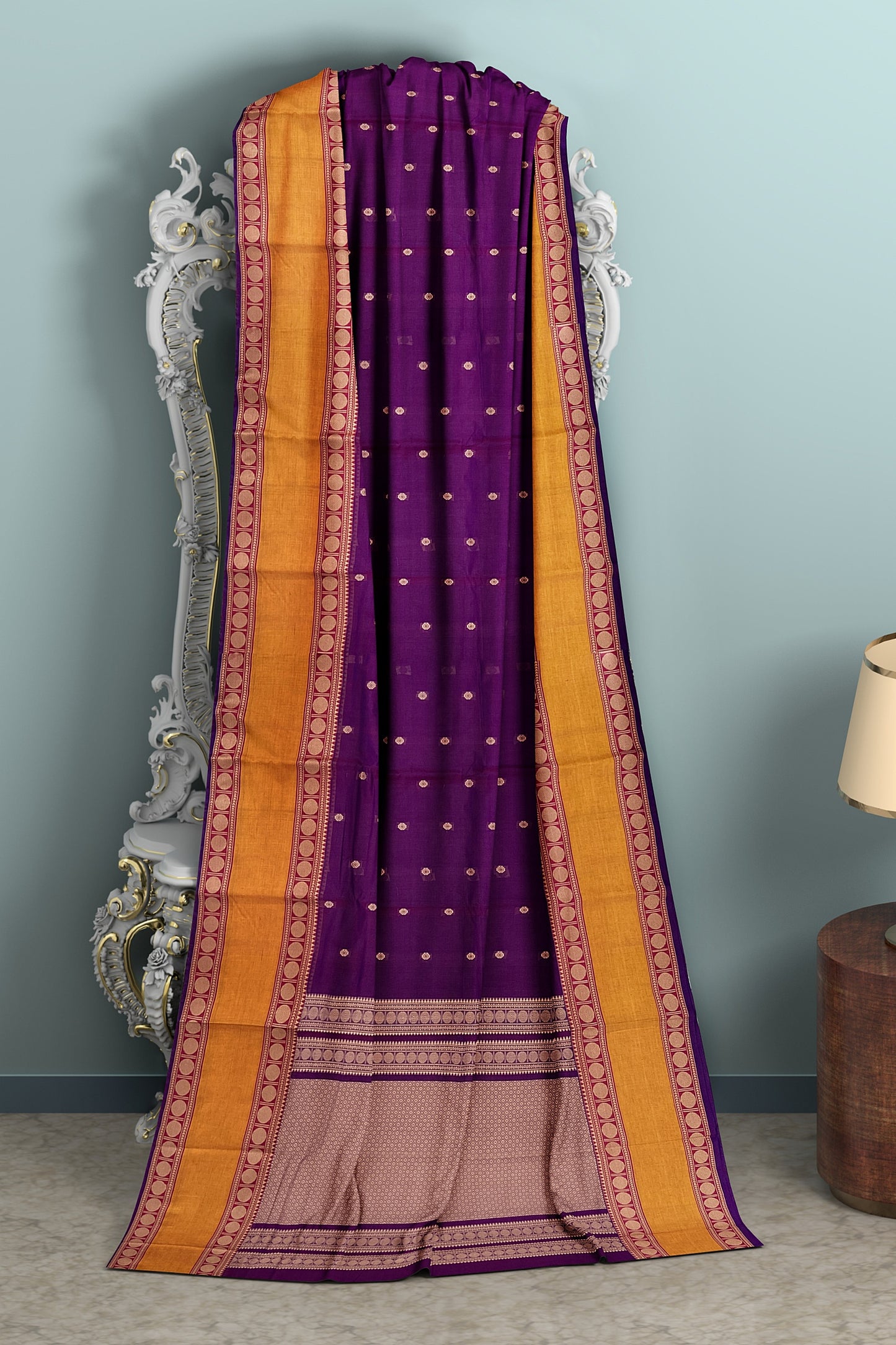 SENSAN Women’s Handloom Kanchi Cotton Saree with Blouse Piece [SKU:743]