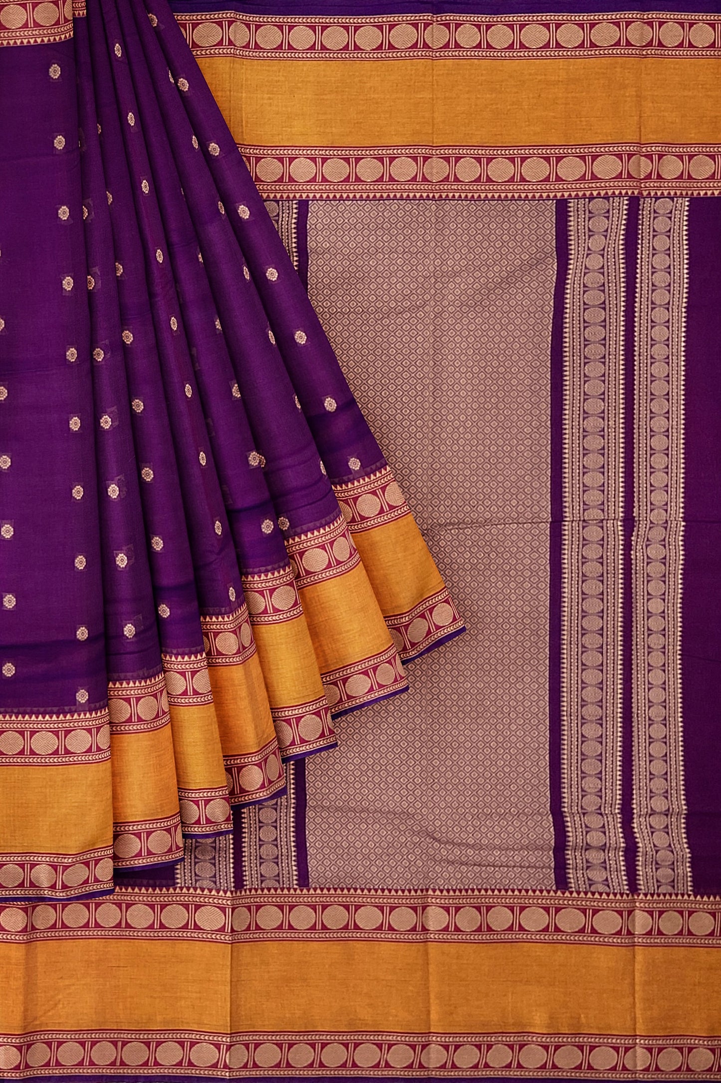 SENSAN Women’s Handloom Kanchi Cotton Saree with Blouse Piece [SKU:743]
