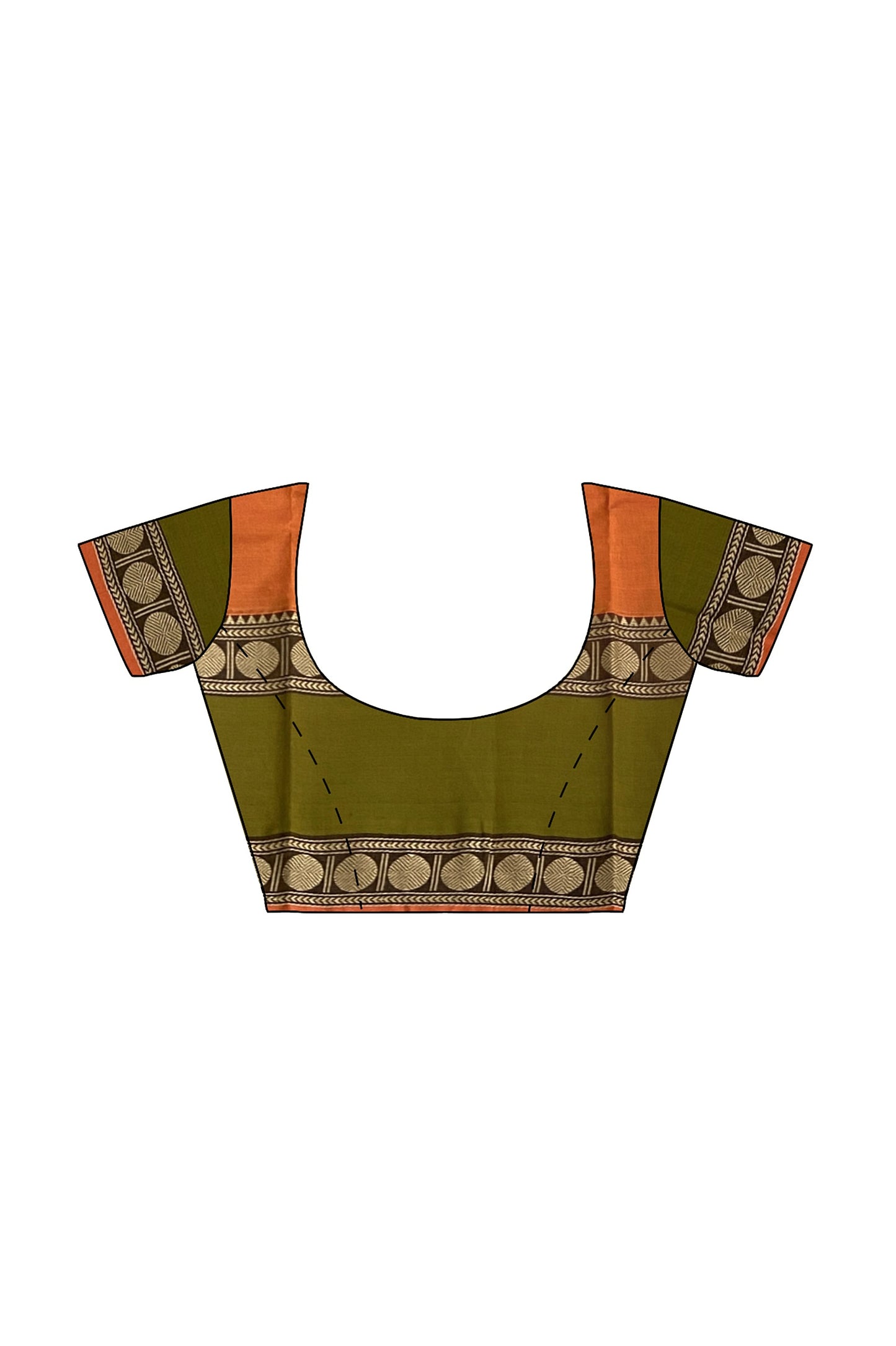 SENSAN Women’s Handloom Kanchi Cotton Saree with Blouse Piece [SKU:743]