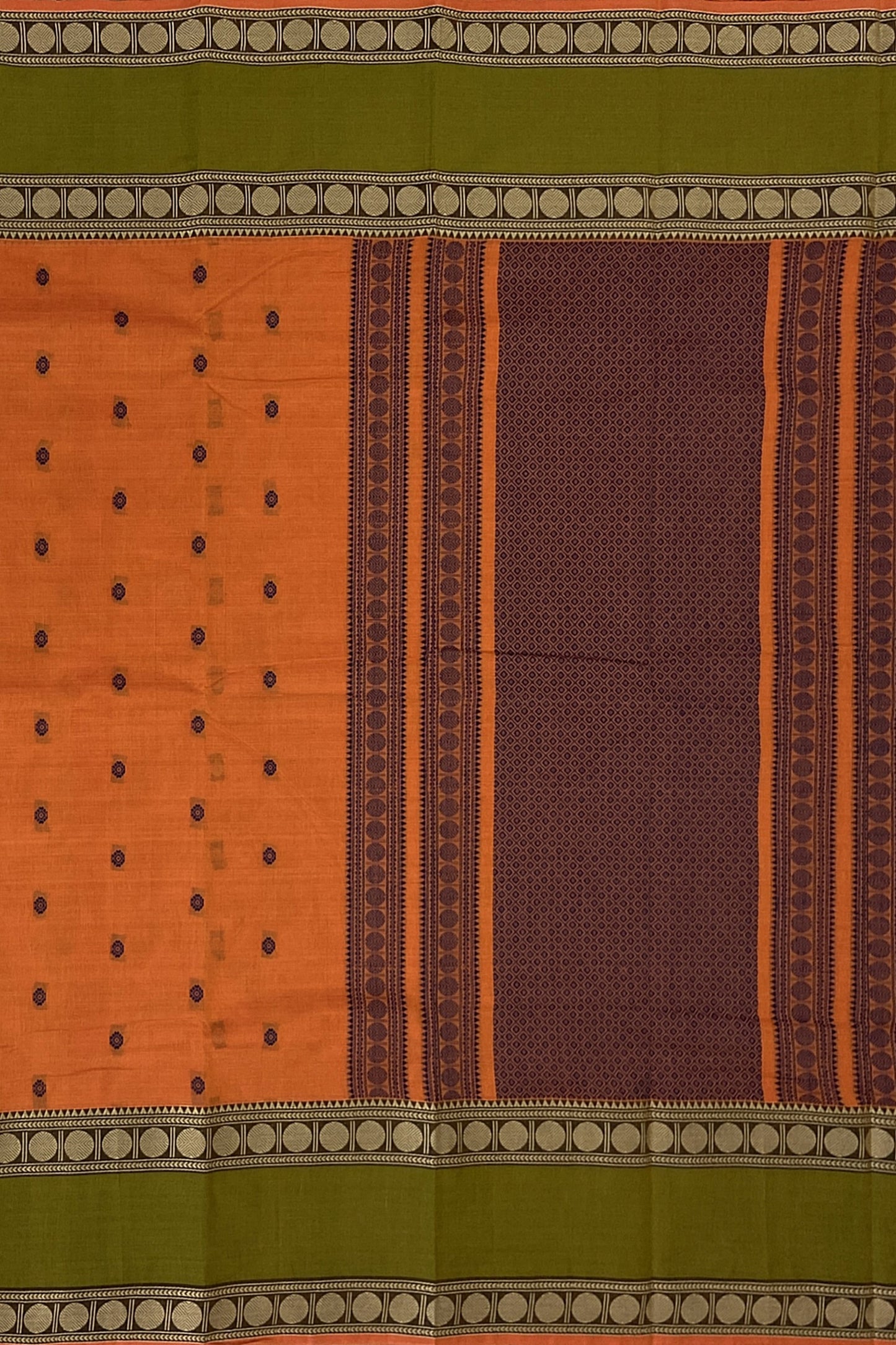 SENSAN Women’s Handloom Kanchi Cotton Saree with Blouse Piece [SKU:743]