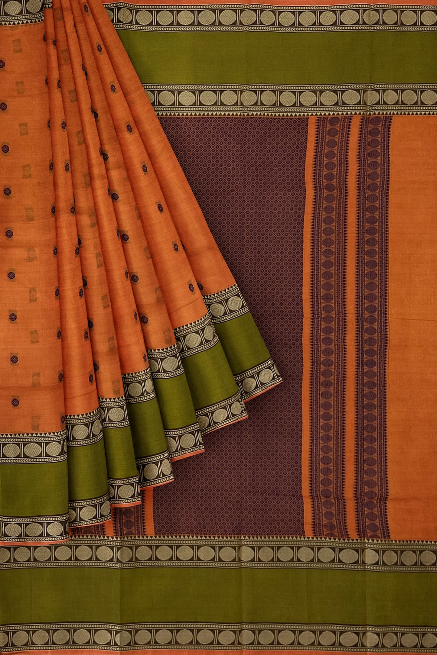 SENSAN Women’s Handloom Kanchi Cotton Saree with Blouse Piece [SKU:743]