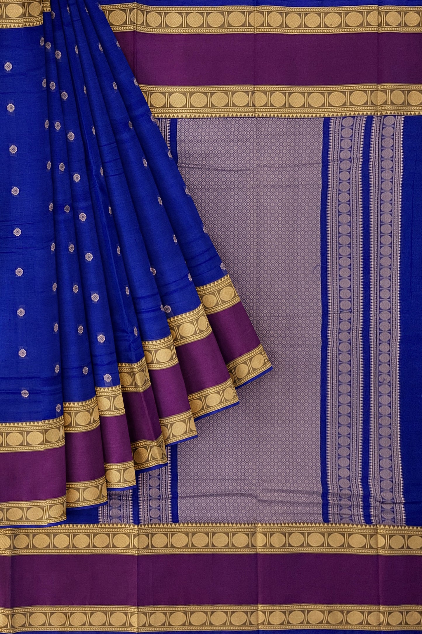SENSAN Women’s Handloom Kanchi Cotton Saree with Blouse Piece [SKU:743]