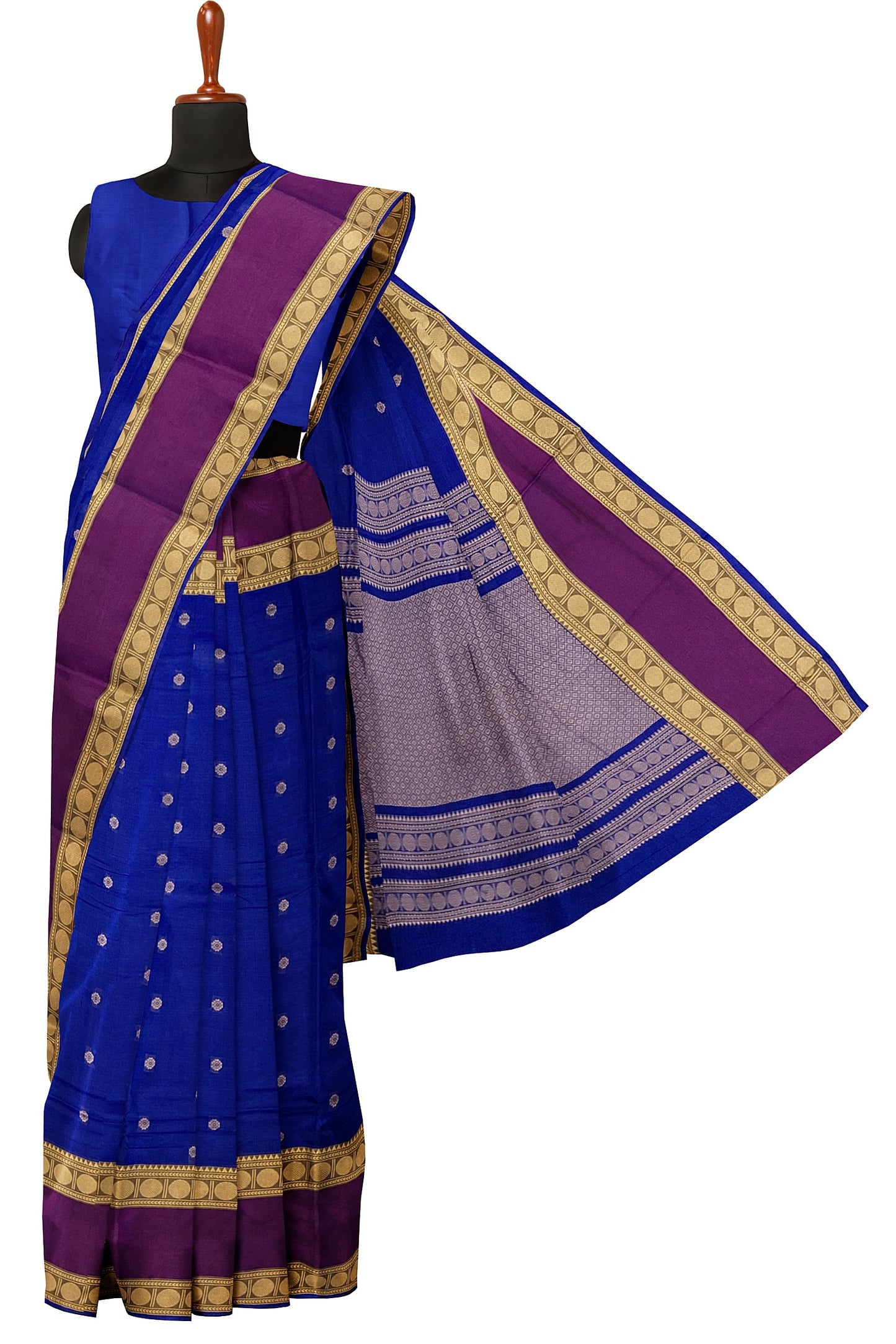 SENSAN Women’s Handloom Kanchi Cotton Saree with Blouse Piece [SKU:743]