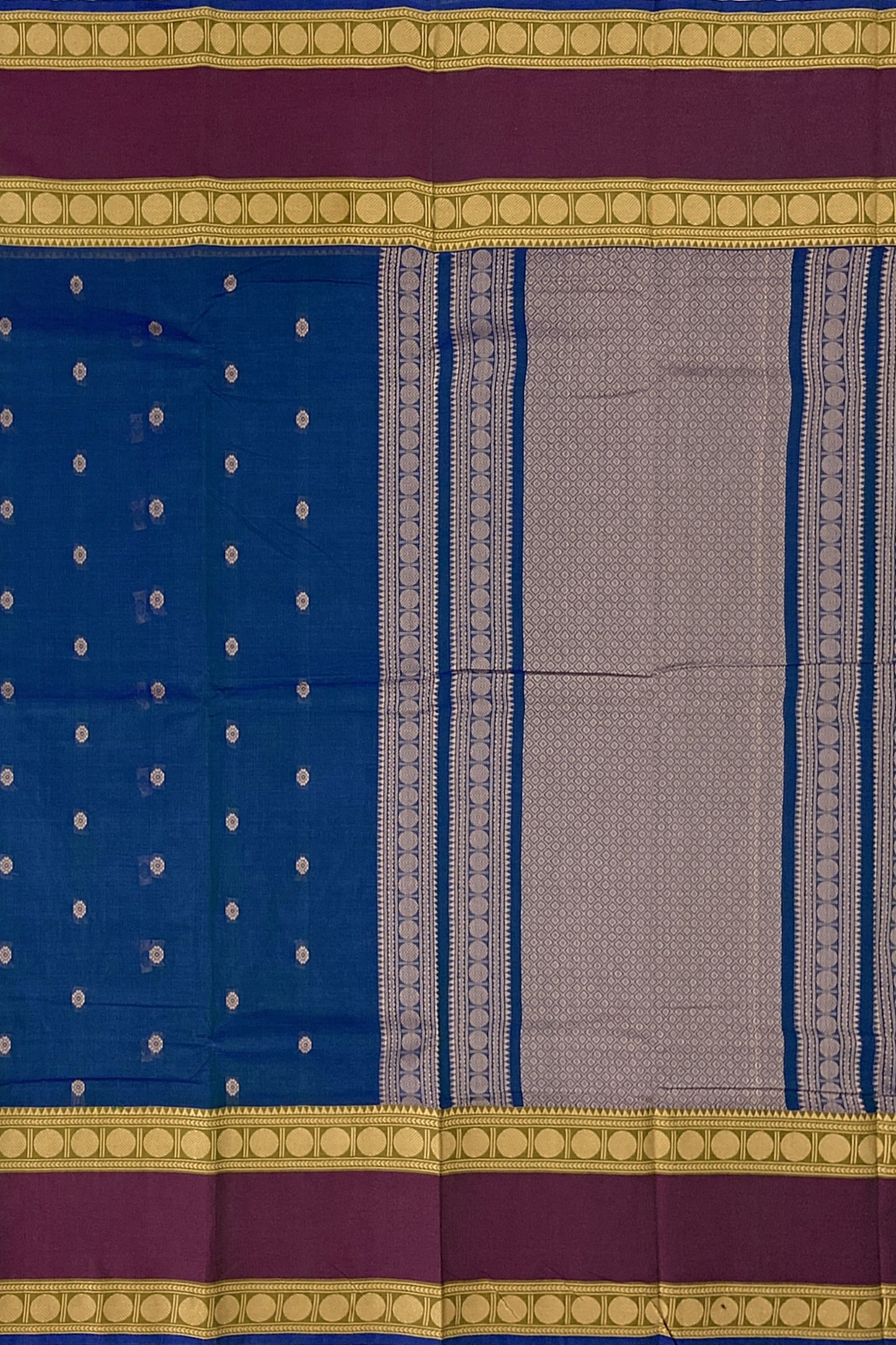 SENSAN Women’s Handloom Kanchi Cotton Saree with Blouse Piece [SKU:743]