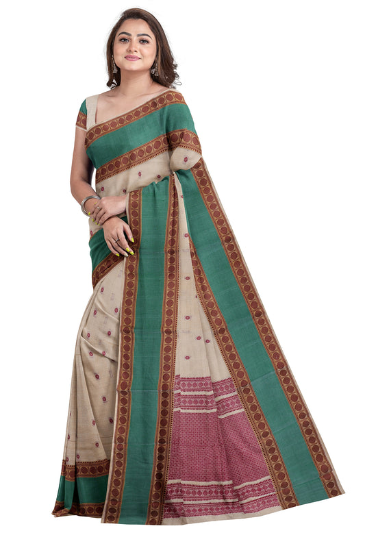 SENSAN Women’s Kanchi Cotton Saree with Blouse Piece [SKU:743]