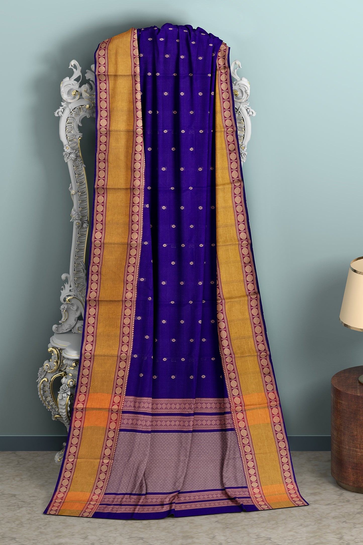 SENSAN Women’s Handloom Kanchi Cotton Saree with Blouse Piece [SKU:743]