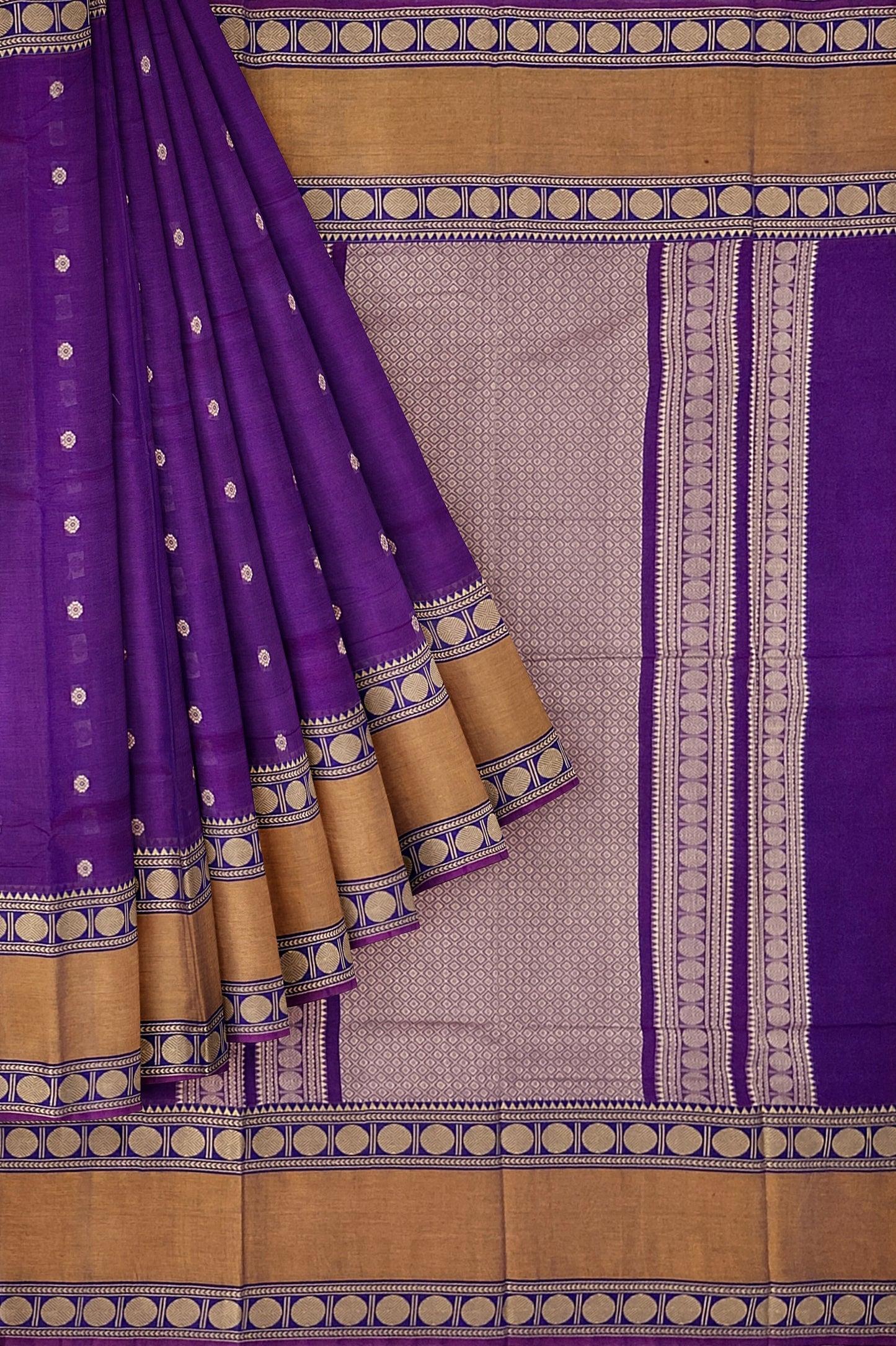 SENSAN Women’s Handloom Kanchi Cotton Saree with Blouse Piece [SKU:743]