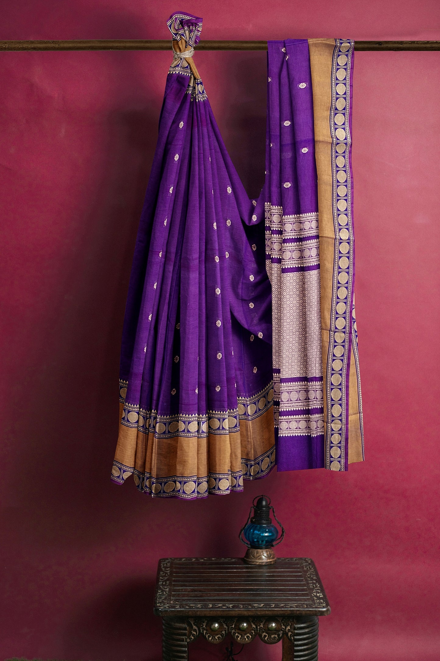 SENSAN Women’s Handloom Kanchi Cotton Saree with Blouse Piece [SKU:743]