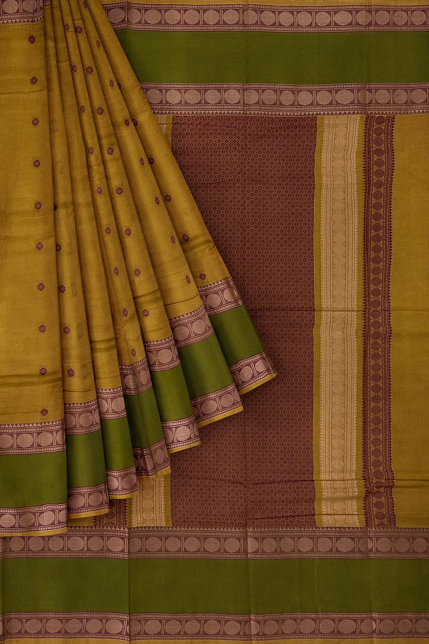SENSAN Women’s Handloom Kanchi Cotton Saree with Blouse Piece [SKU:743]