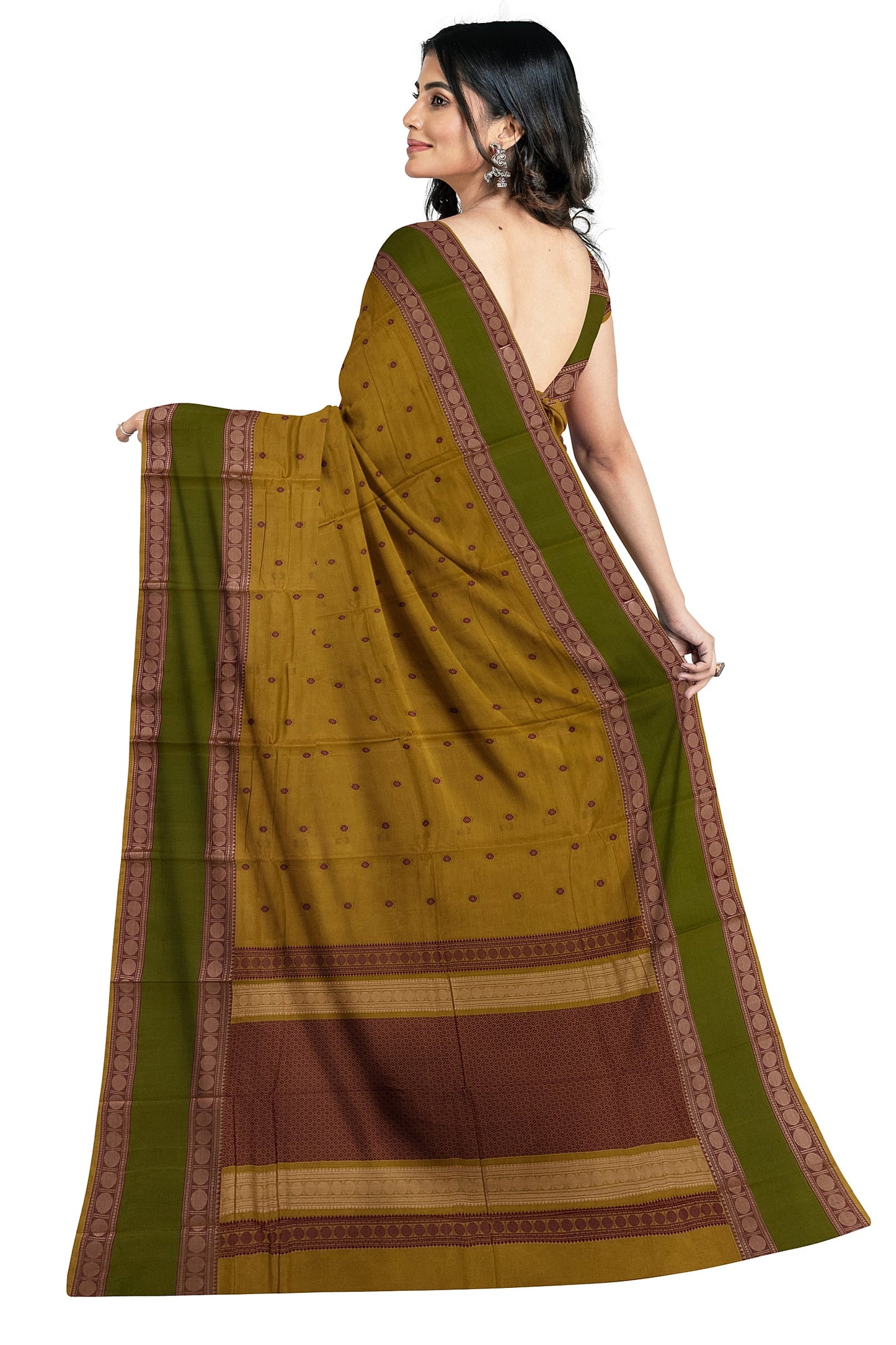 SENSAN Women’s Handloom Kanchi Cotton Saree with Blouse Piece [SKU:743]