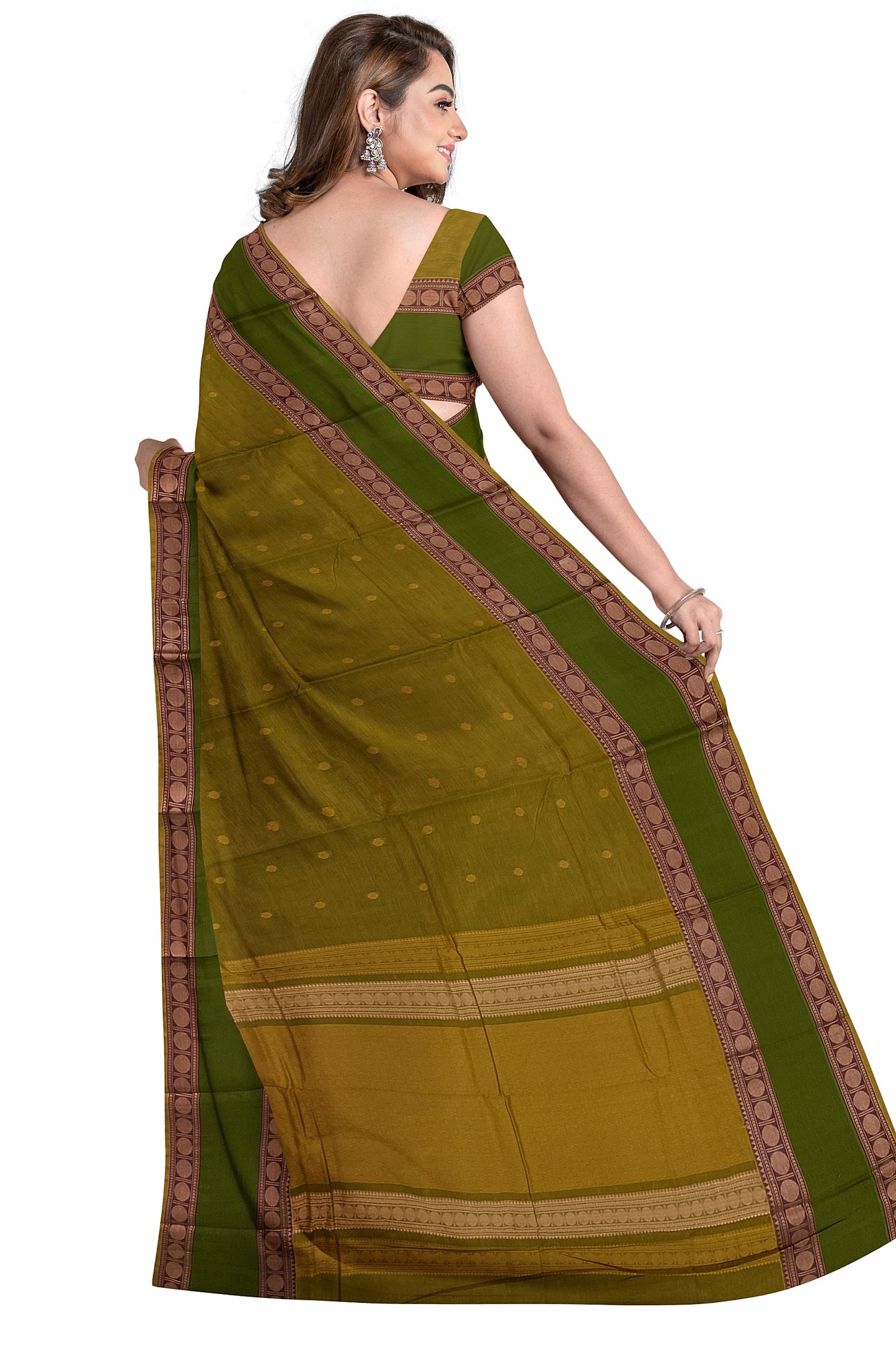 SENSAN Women’s Handloom Kanchi Cotton Saree with Blouse Piece [SKU:743]